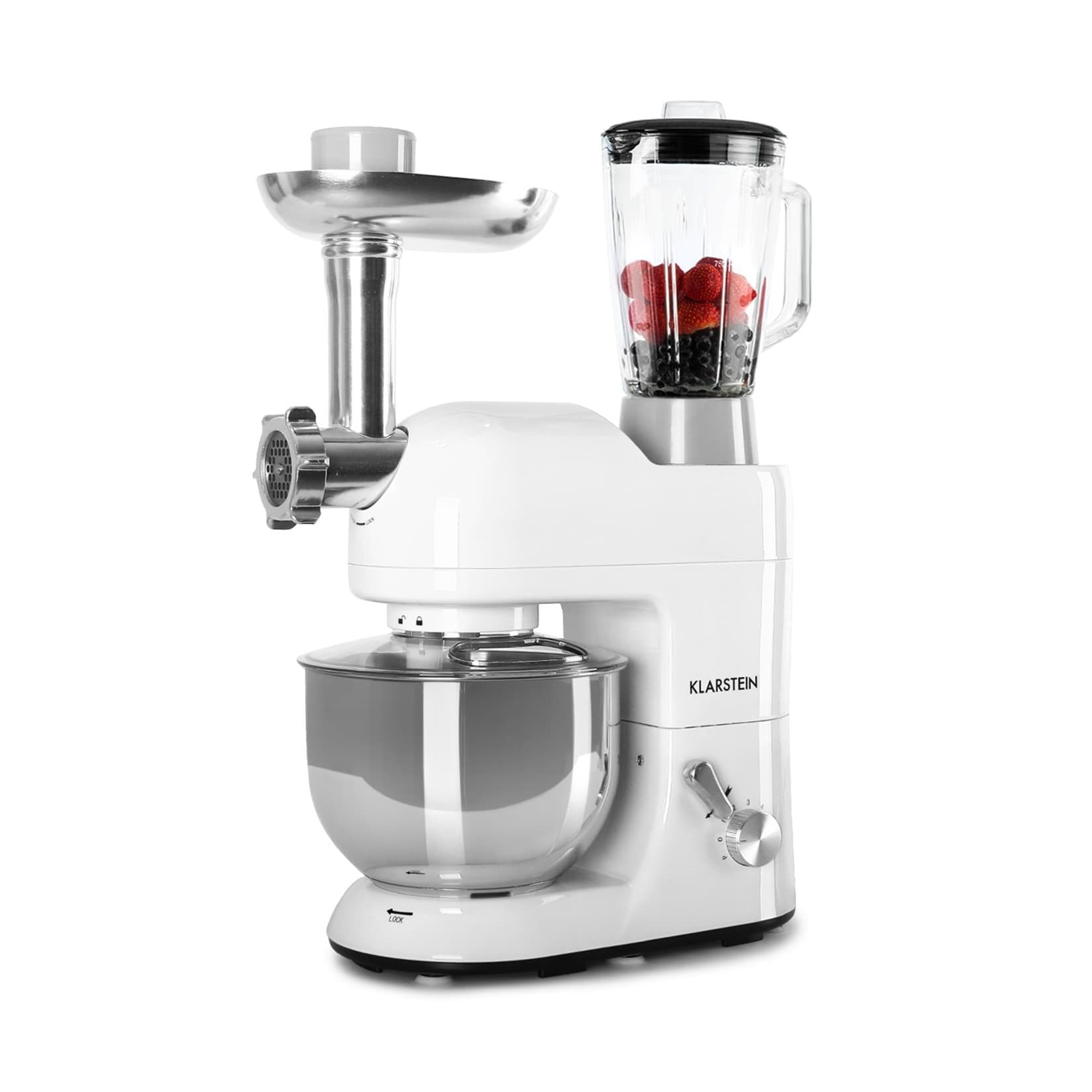Klarstein Lucia Küchenmaschine 3-in-1 1800W 5L Edelstahl Weiß