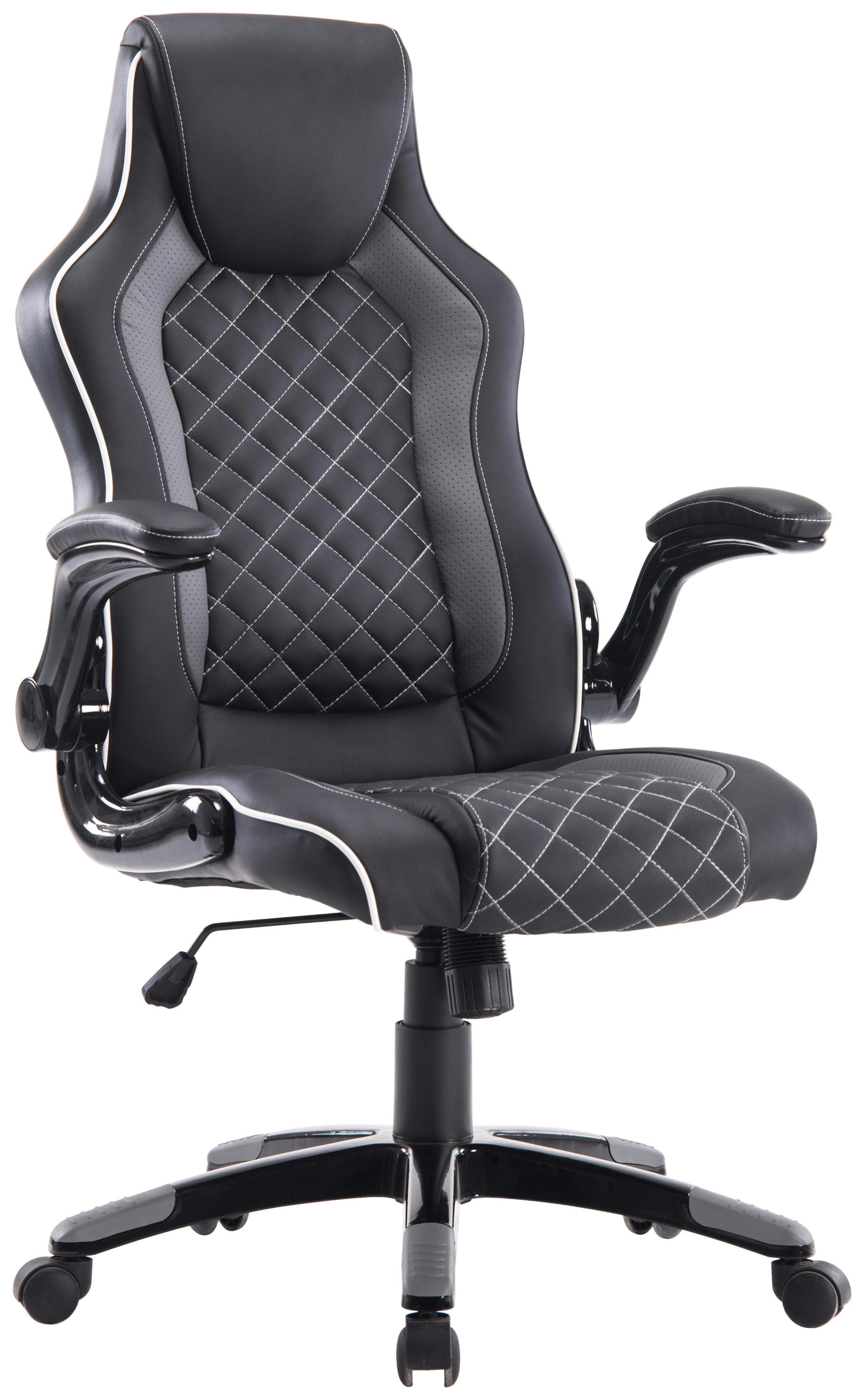 Chefsessel Regina Grau/Schwarz Lederoptik