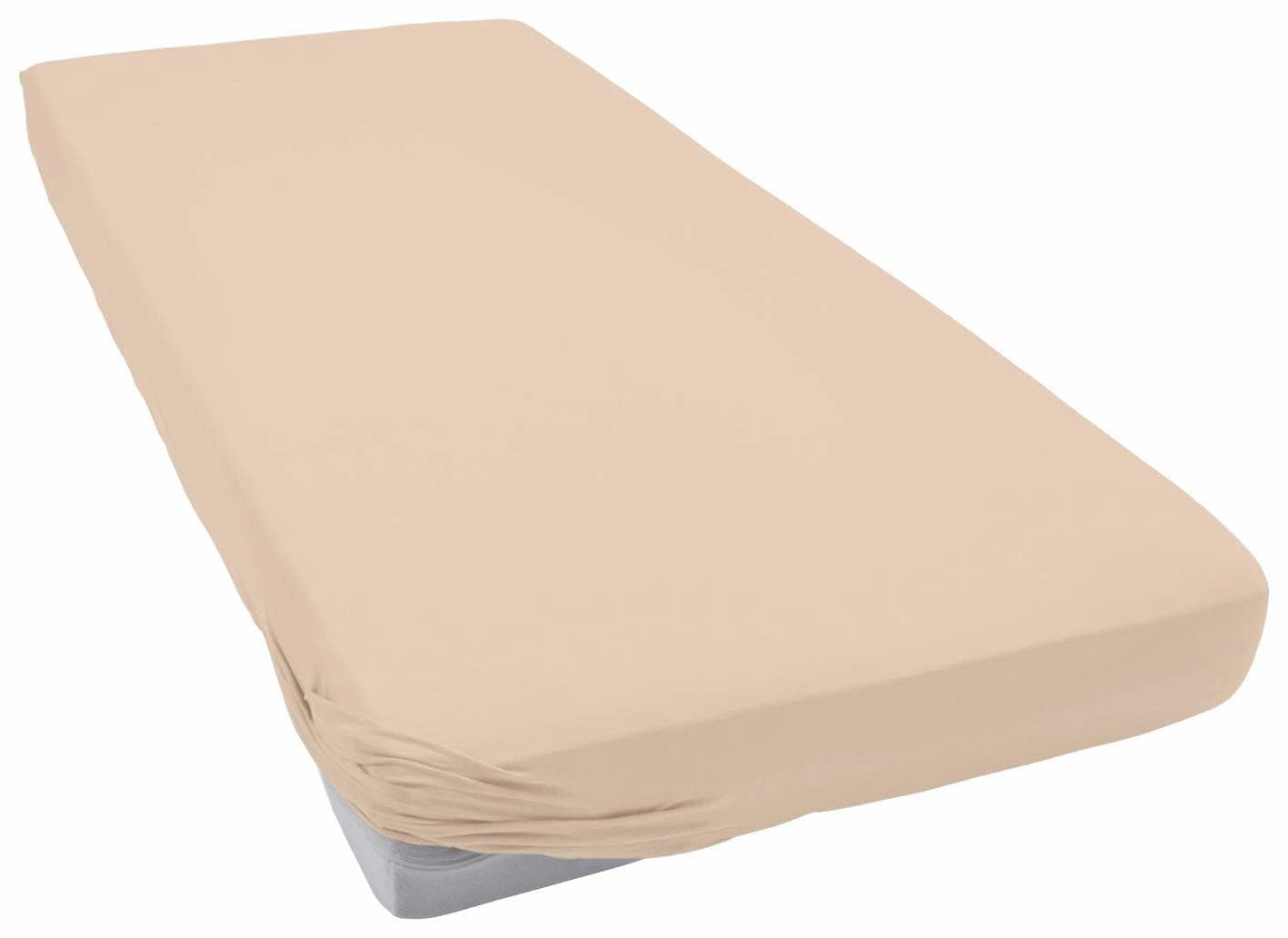 Primera Spannbettlaken Beige Jersey-Elasthan Boxspring
