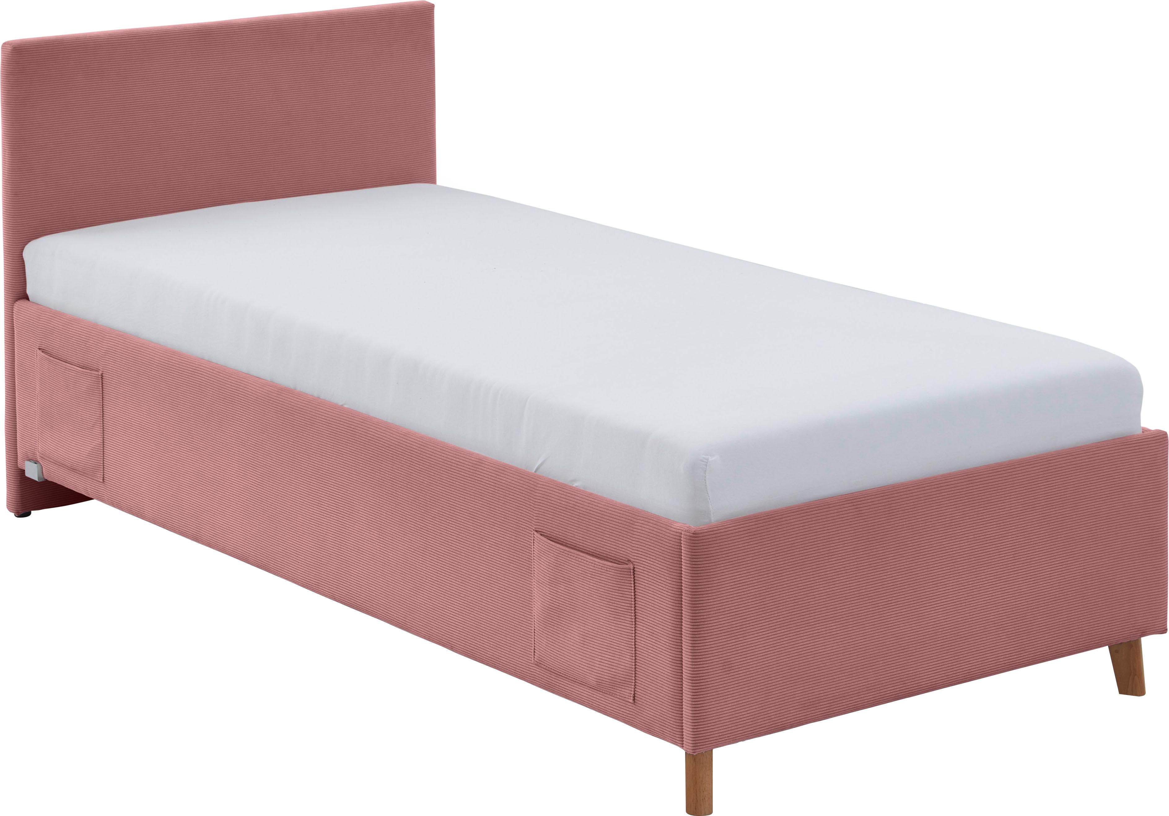 MEISE.MÖBEL COOL Kinderbett Rosa Polsterbett mit USB-Anschluss