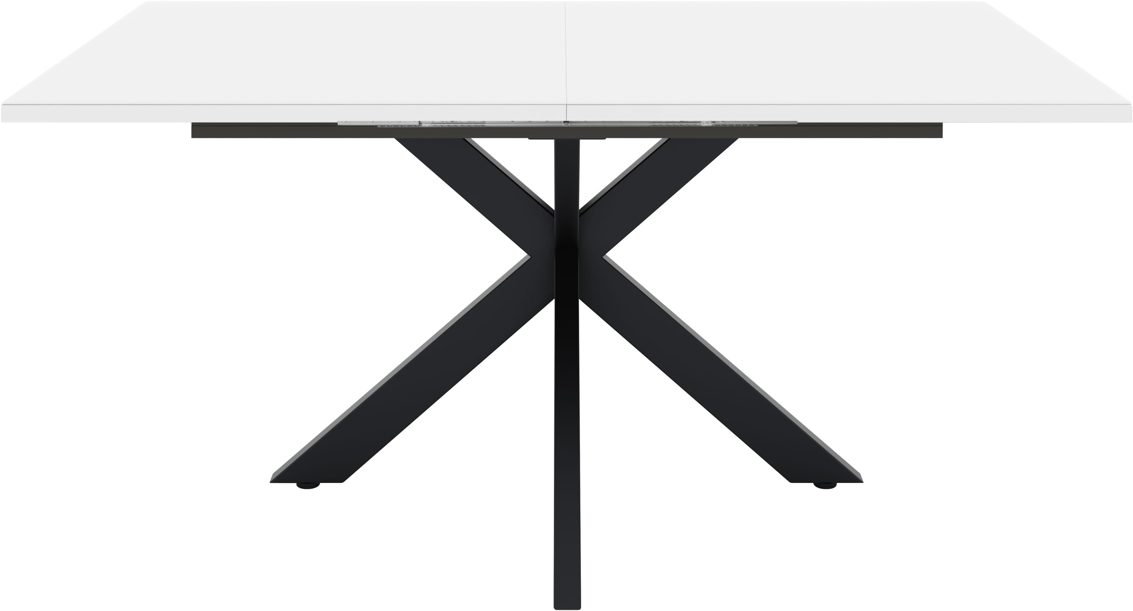 MÄUSBACHER Vitrum Esstisch ausziehbar Glas Schwarz/Weiß