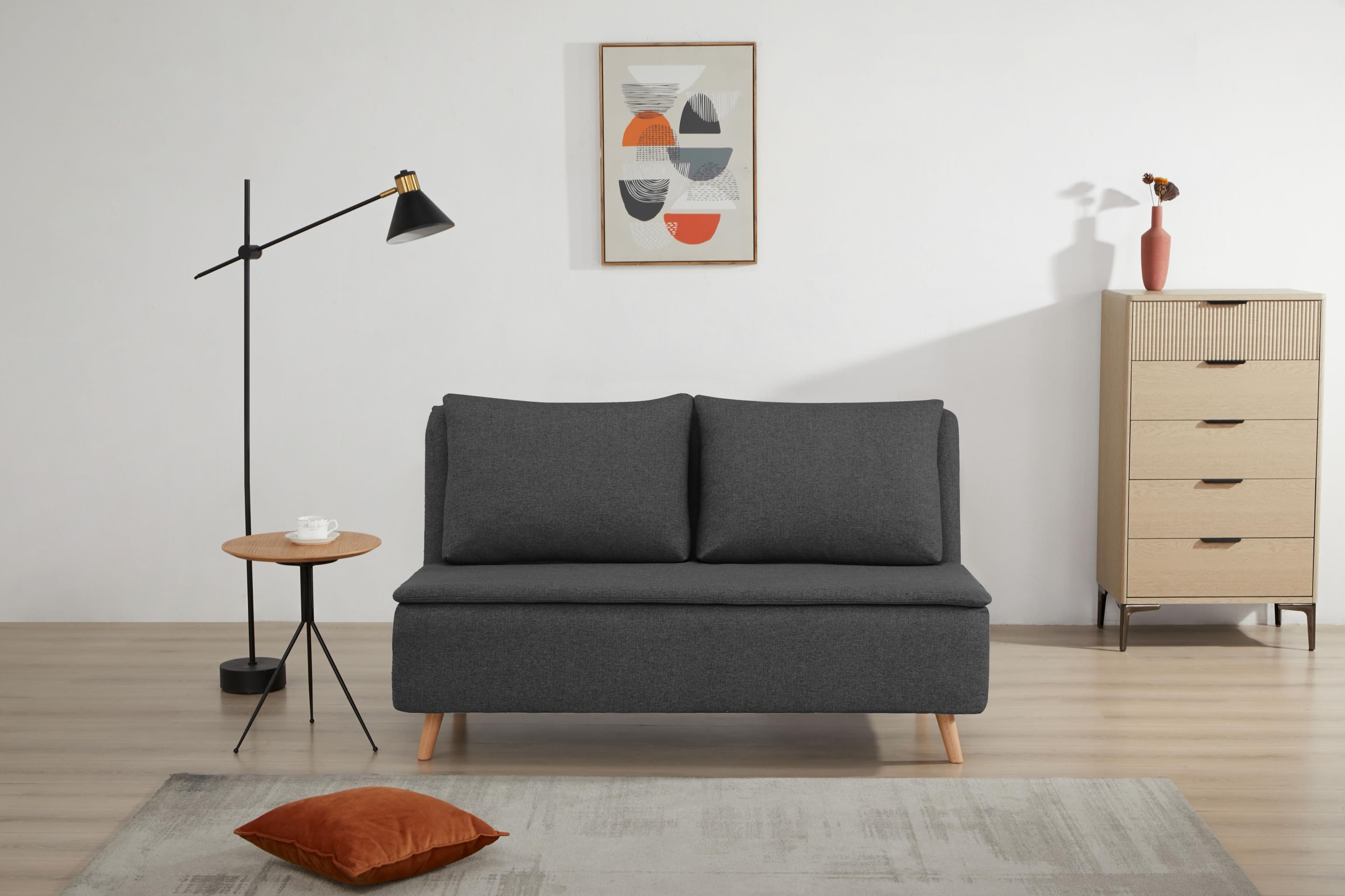 HOME AFFAIRE AINSLEY 2-Sitzer Sofa Anthrazit Webstoff