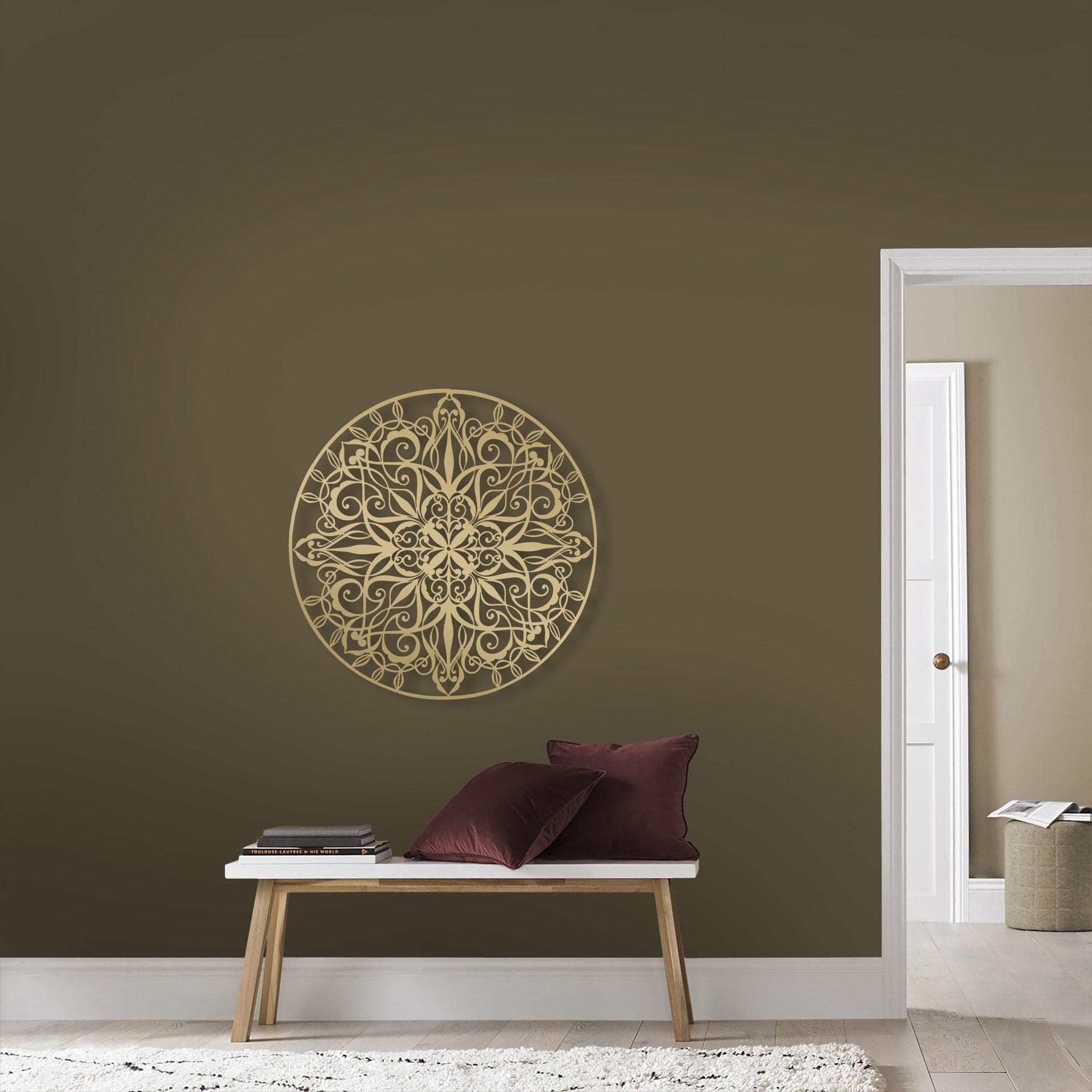 Art for the Home Wandbild Mandala Rund Gold Metall