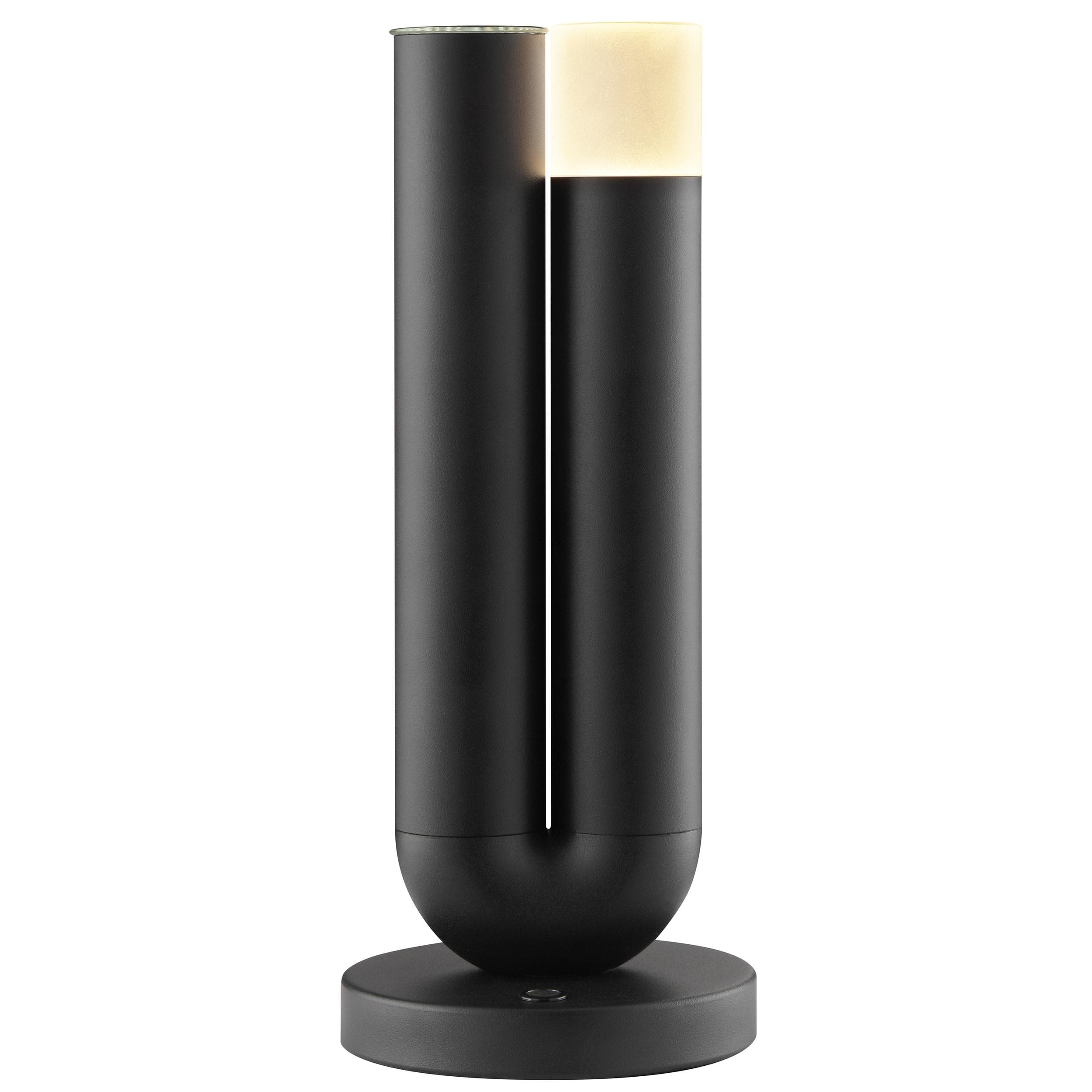 Brilliant LED Tischleuchte Sayu Schwarz mit Vase