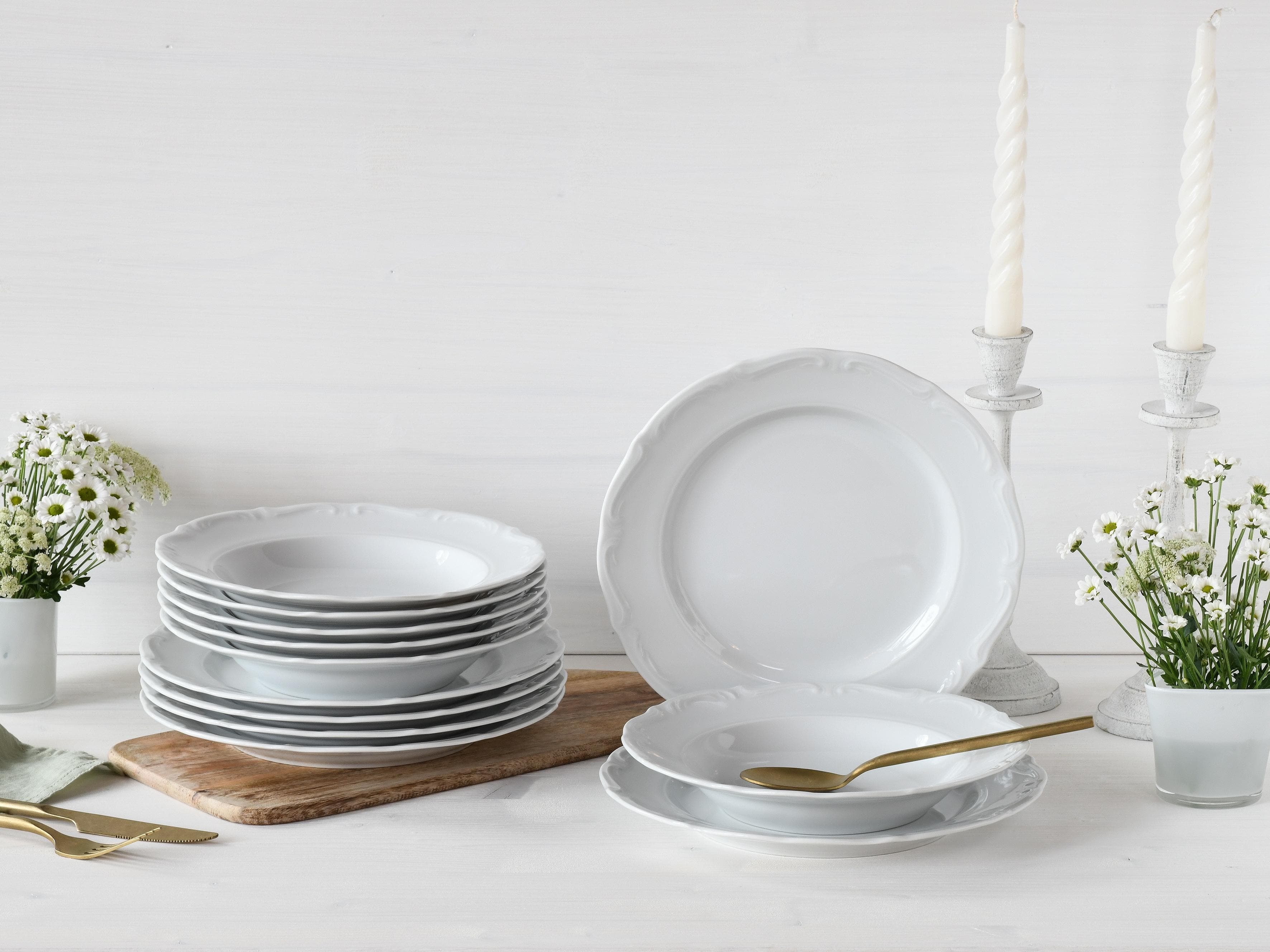 Creatable Tafelservice Maria Theresia Weiß Keramik 12-teilig