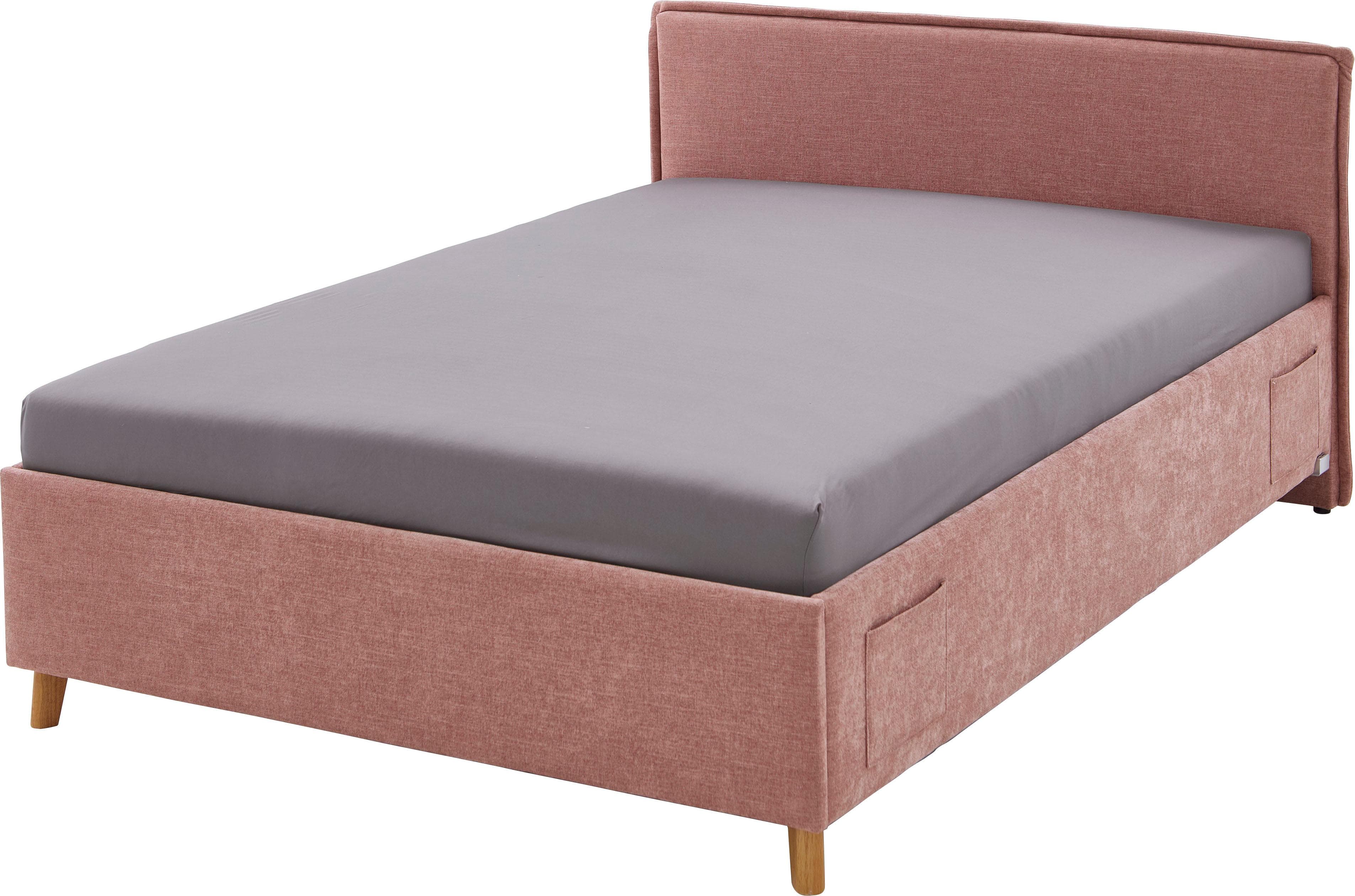 MEISE.MÖBEL Kinderbett FUN Rosa mit USB-Anschluss und Bettkasten