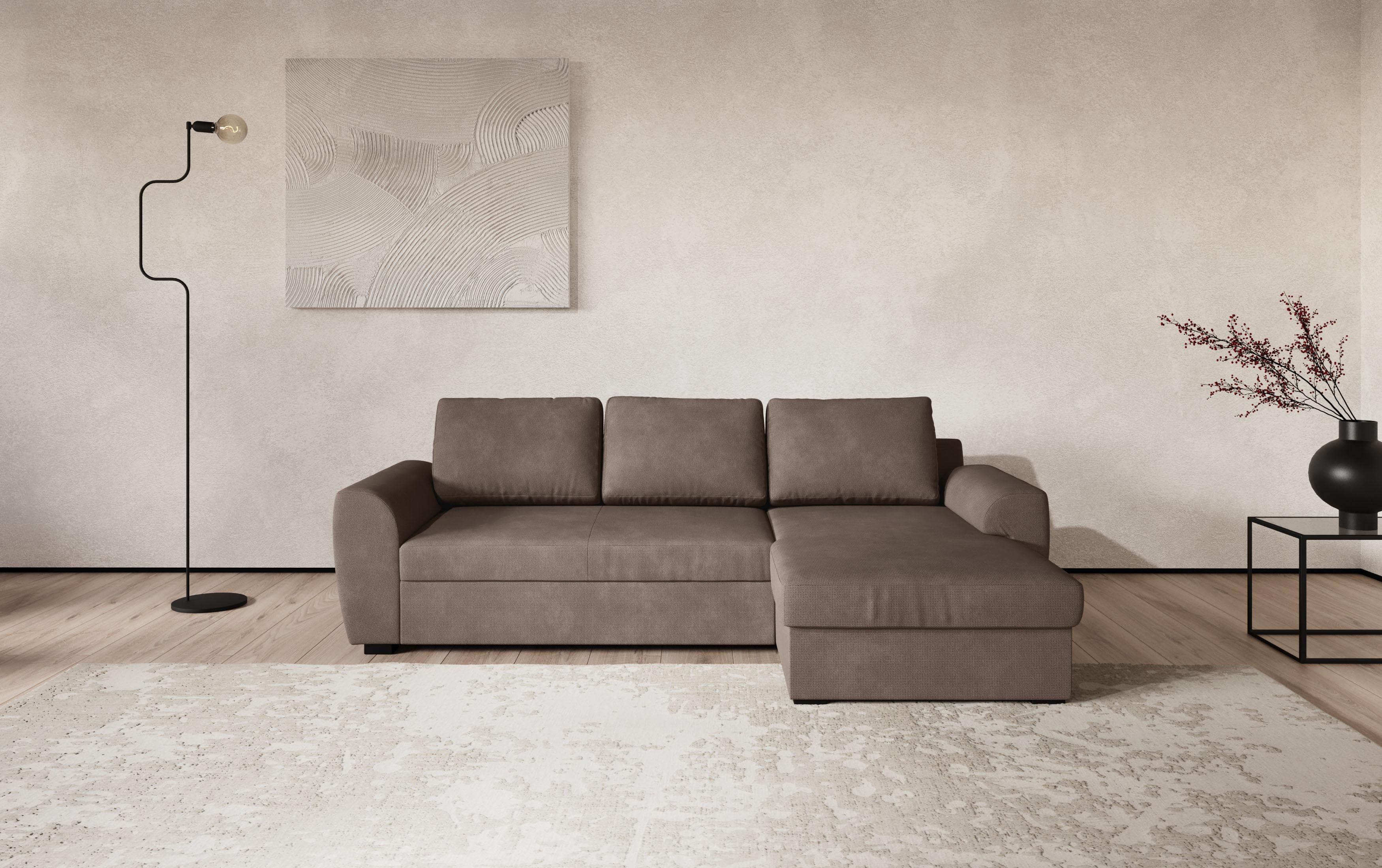 COTTA Ecksofa Drift L-Form Recamiere Taupe