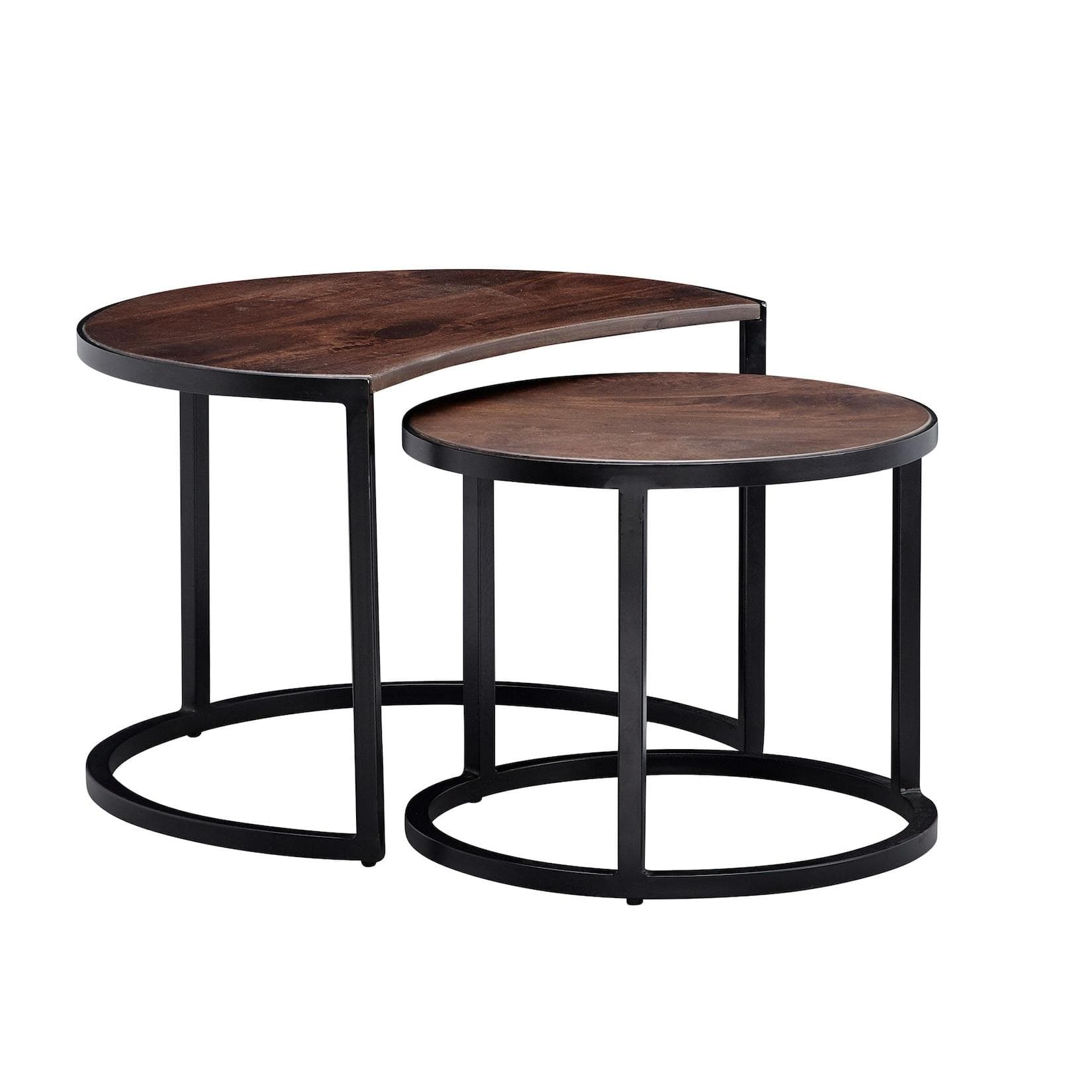 KADIMA DESIGN Couchtisch ESINO Set Industrial-Stil Holz Metall