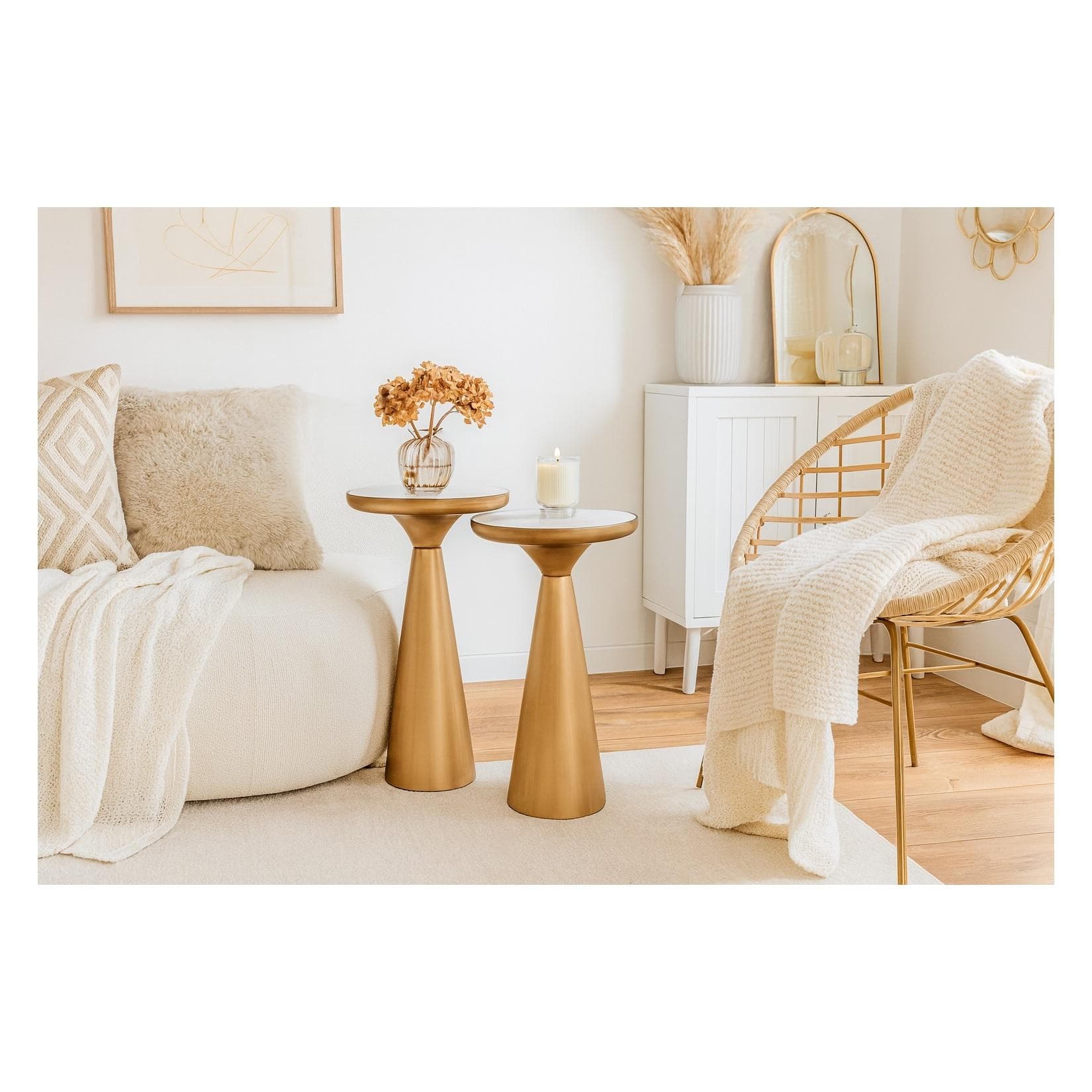 Marktkauf Beistelltisch Modern Antik Gold Spiegelglas Metall