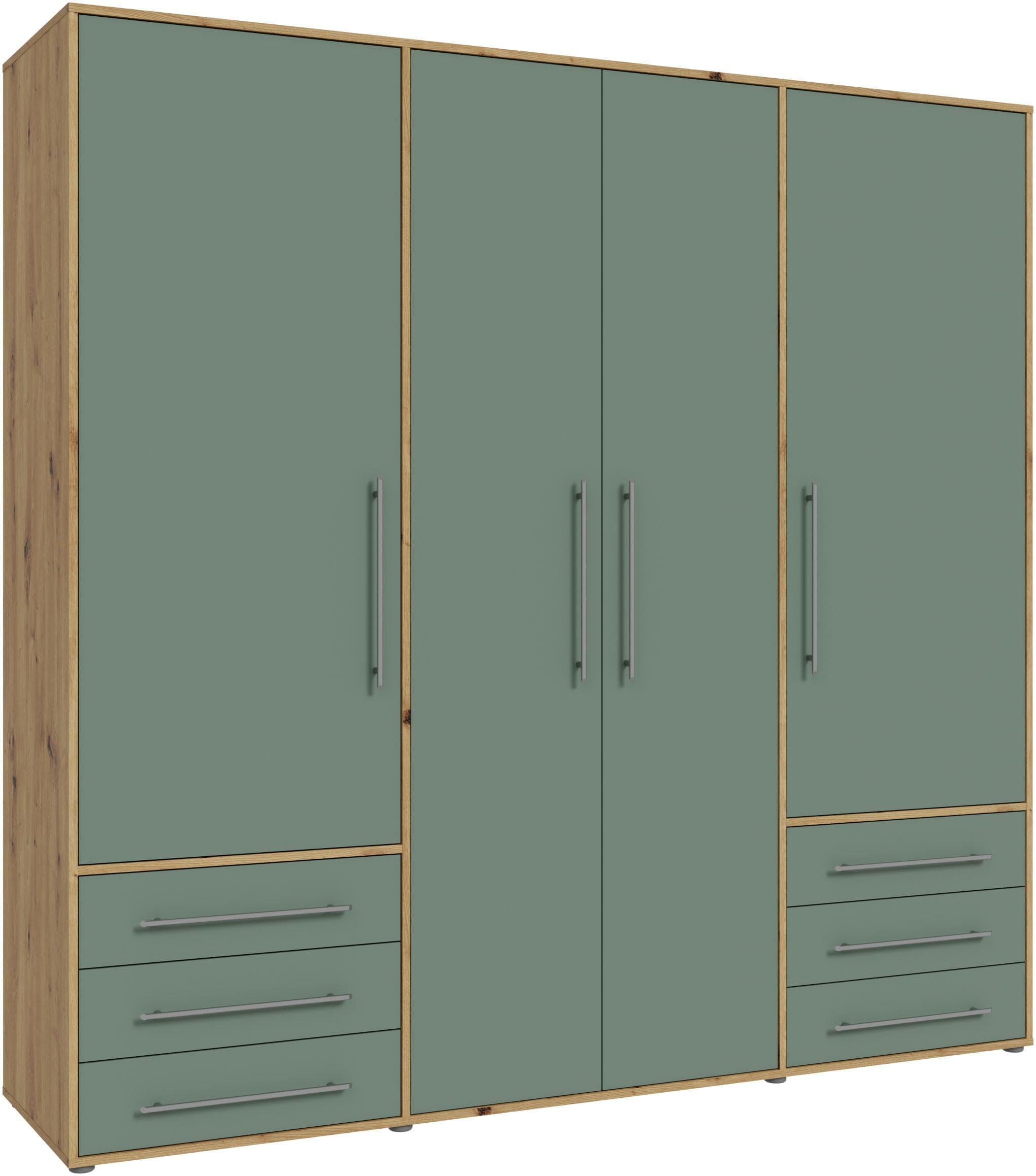 FORTE Kleiderschrank 4-türig mit Schublade Holzwerkstoff Beige