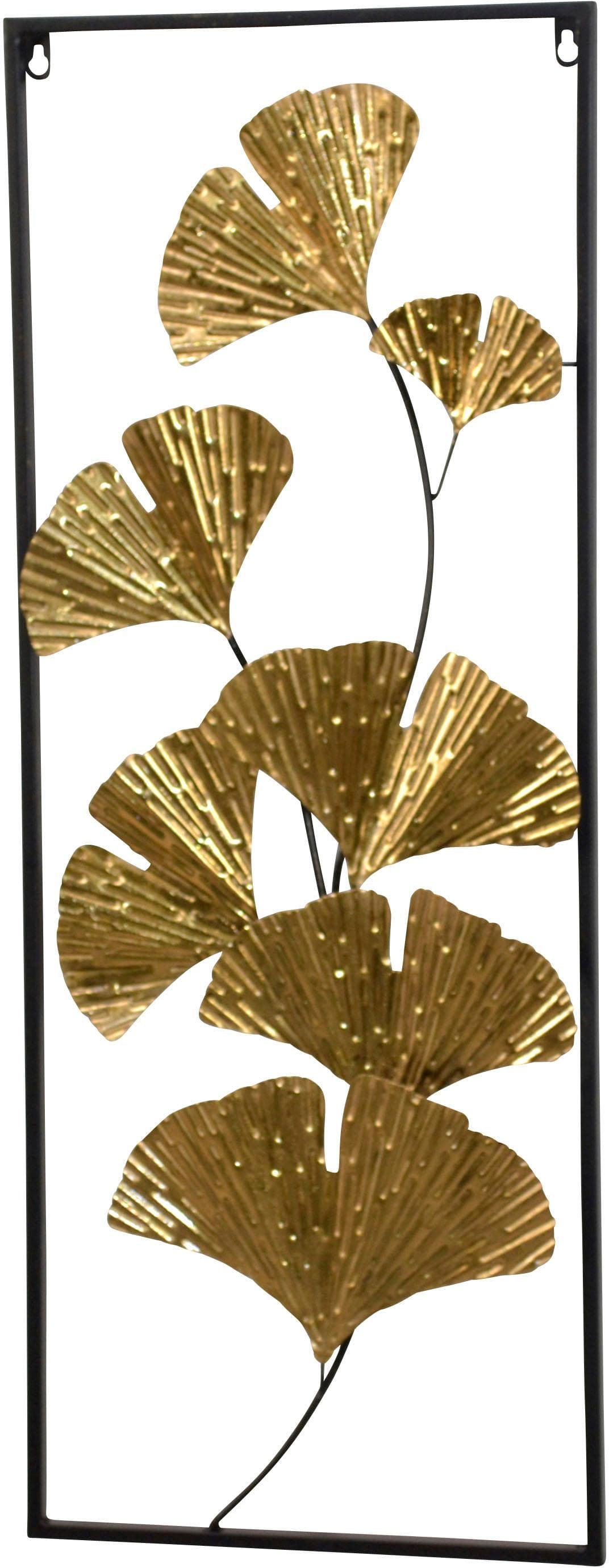 HOFMANN LIVING AND MORE Wanddekoration Ginkgo Motiv Metall Gold
