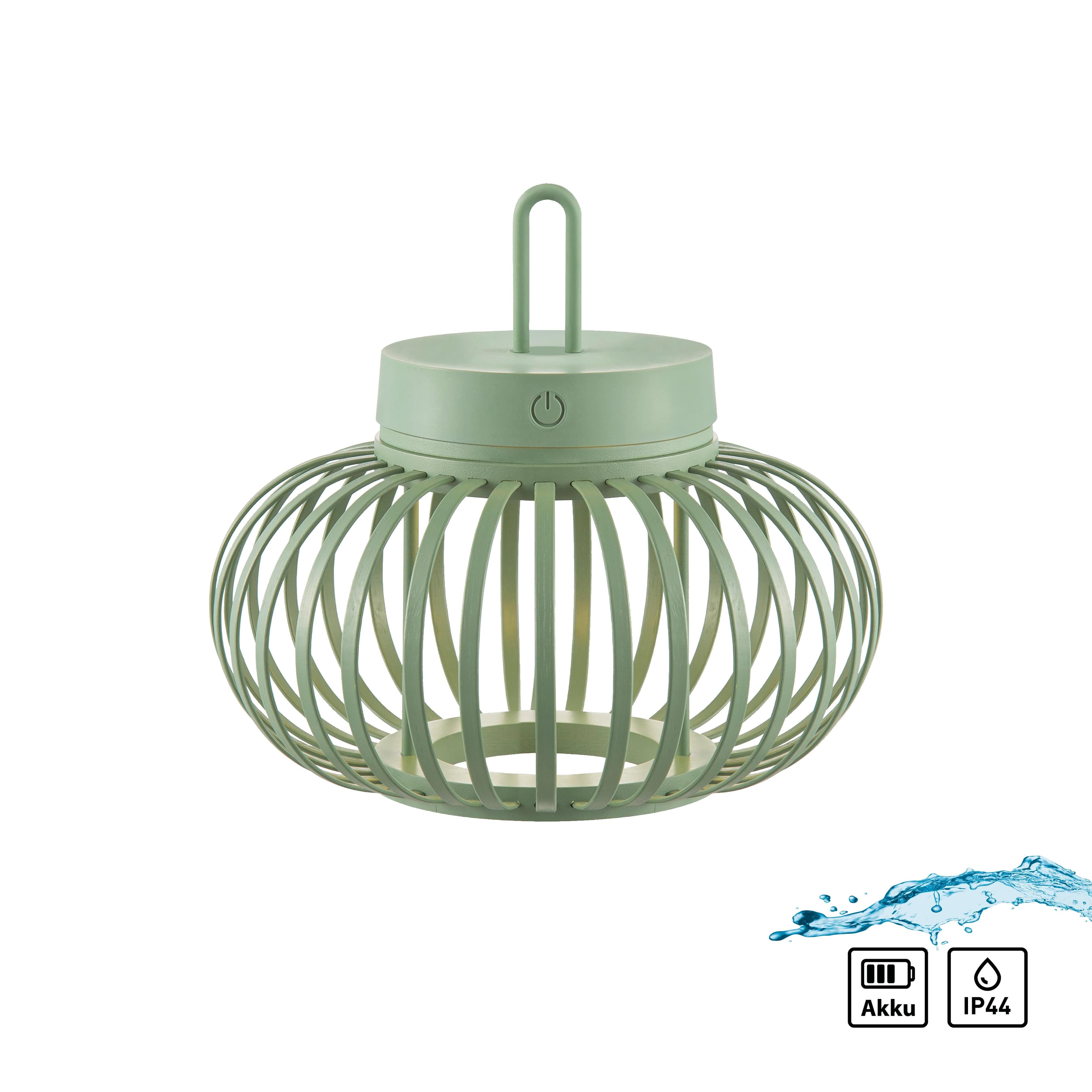 JUST LIGHT Pendelleuchte AKUBA Grün Bambus LED Akku