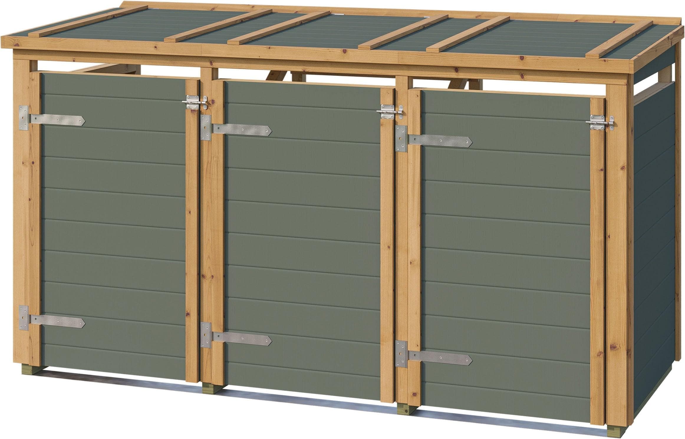 WEKA Mülltonnenbox "Killarney" Massivholz Grüngrau Eiche hell