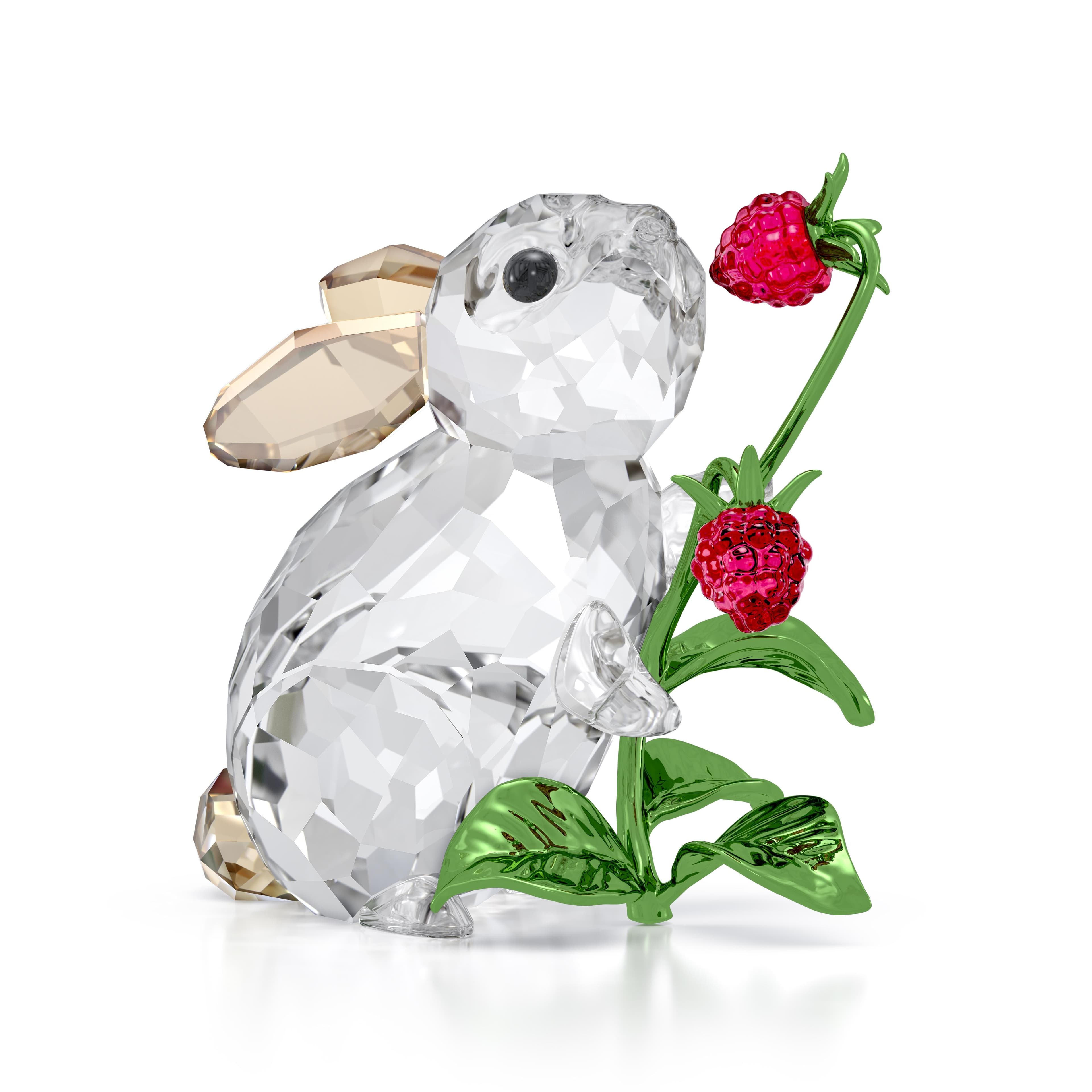 Swarovski Tierfigur Idyllia Hase und Himbeeren Kristallfigur Sammelfigur Gold