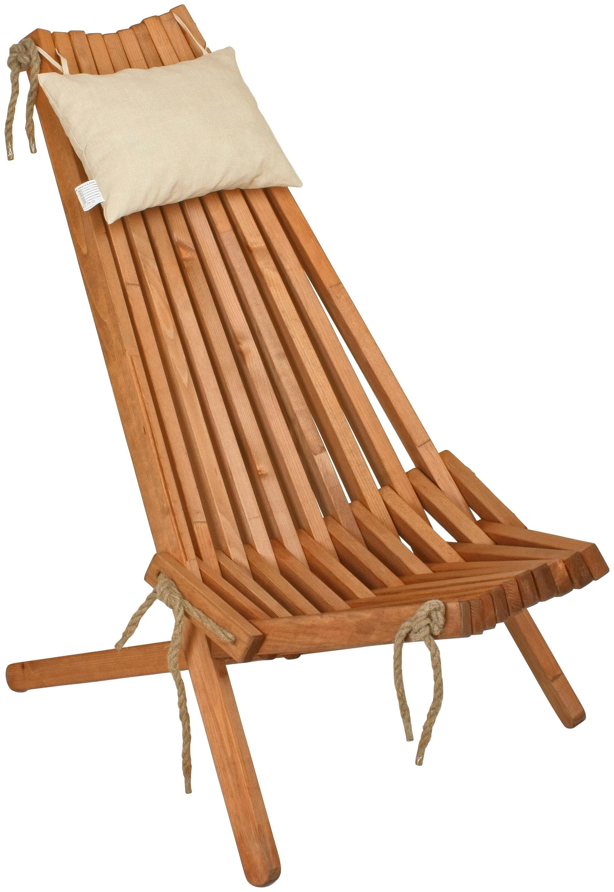Garden Pleasure Relaxsessel FALUN Braun Kiefernholz Klappbar