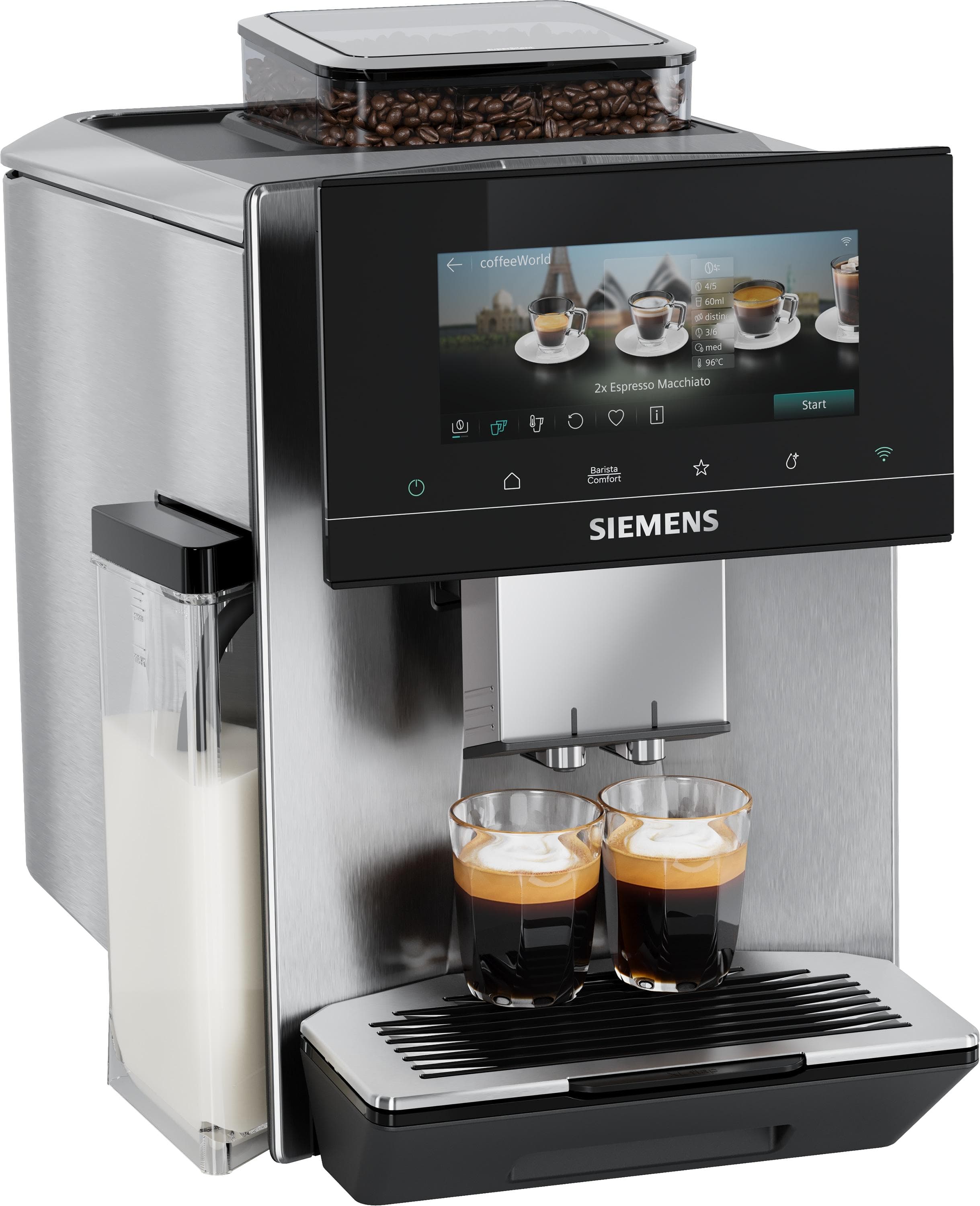 Siemens Kaffeevollautomat TQ923E43 Edelstahl mit 6.8'' Display