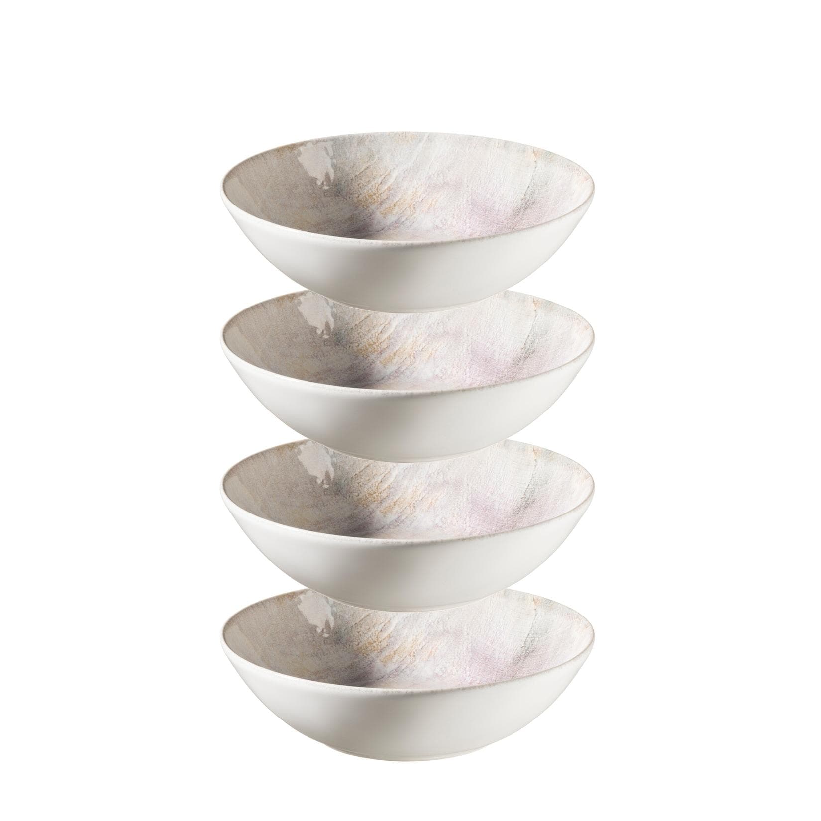 Mäser Schüssel-Set Steinzeug Aquarellia Weiß Lila