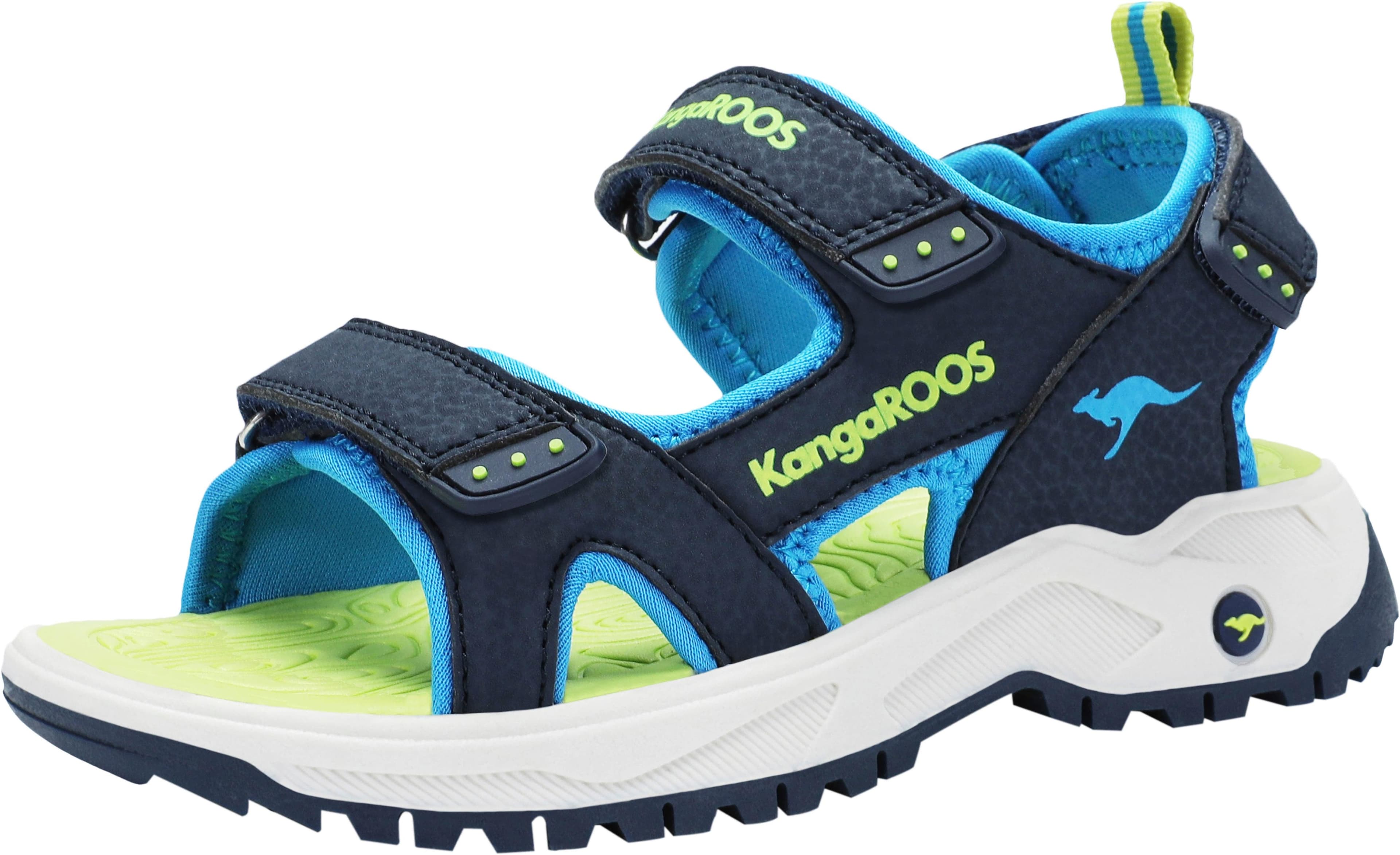 KangaROOS K-AS Ture Sandale Mädchen Dunkelblau/Lime Klettverschluss