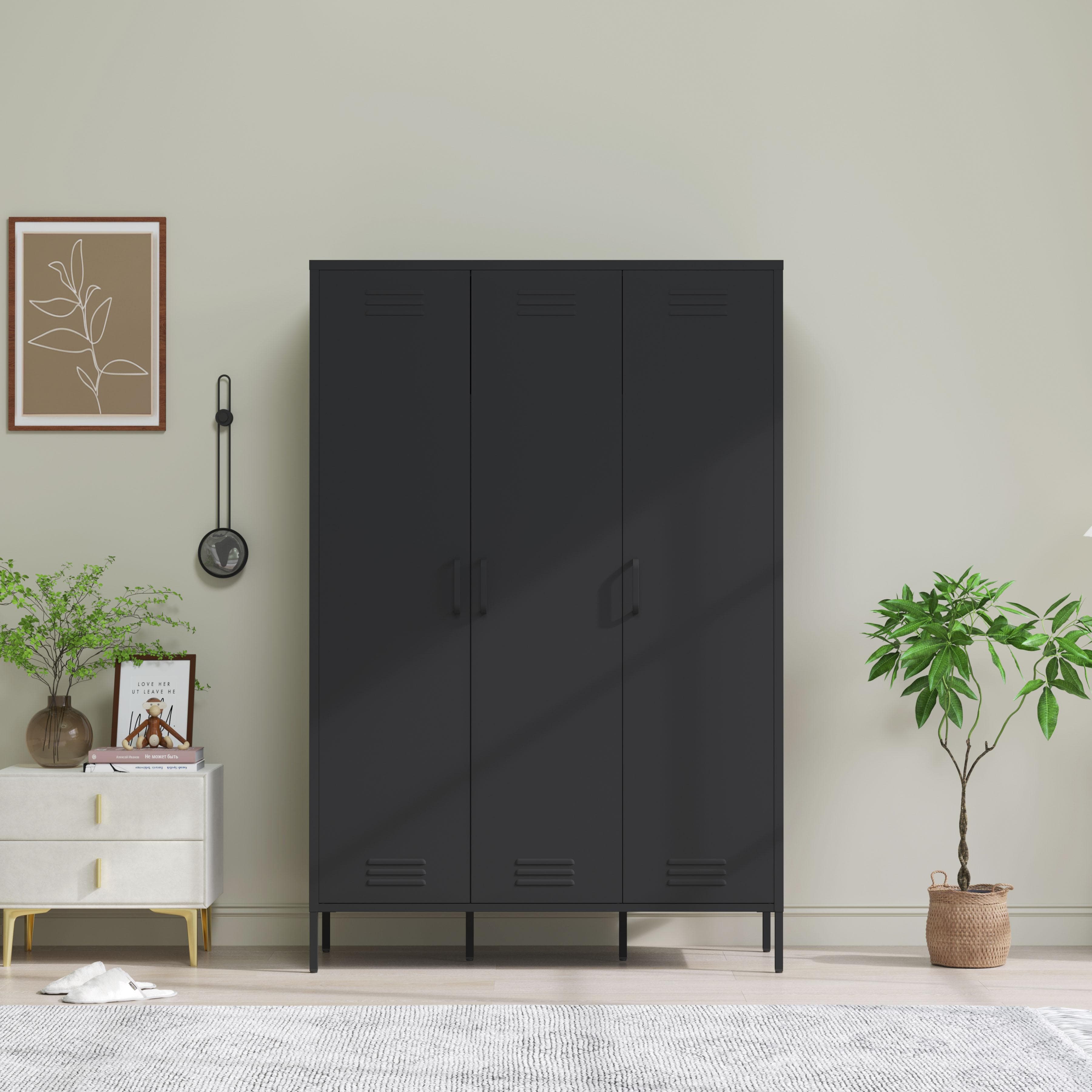 OTTO HOME Kleiderschrank Siena Metall 3 Türen Schwarz
