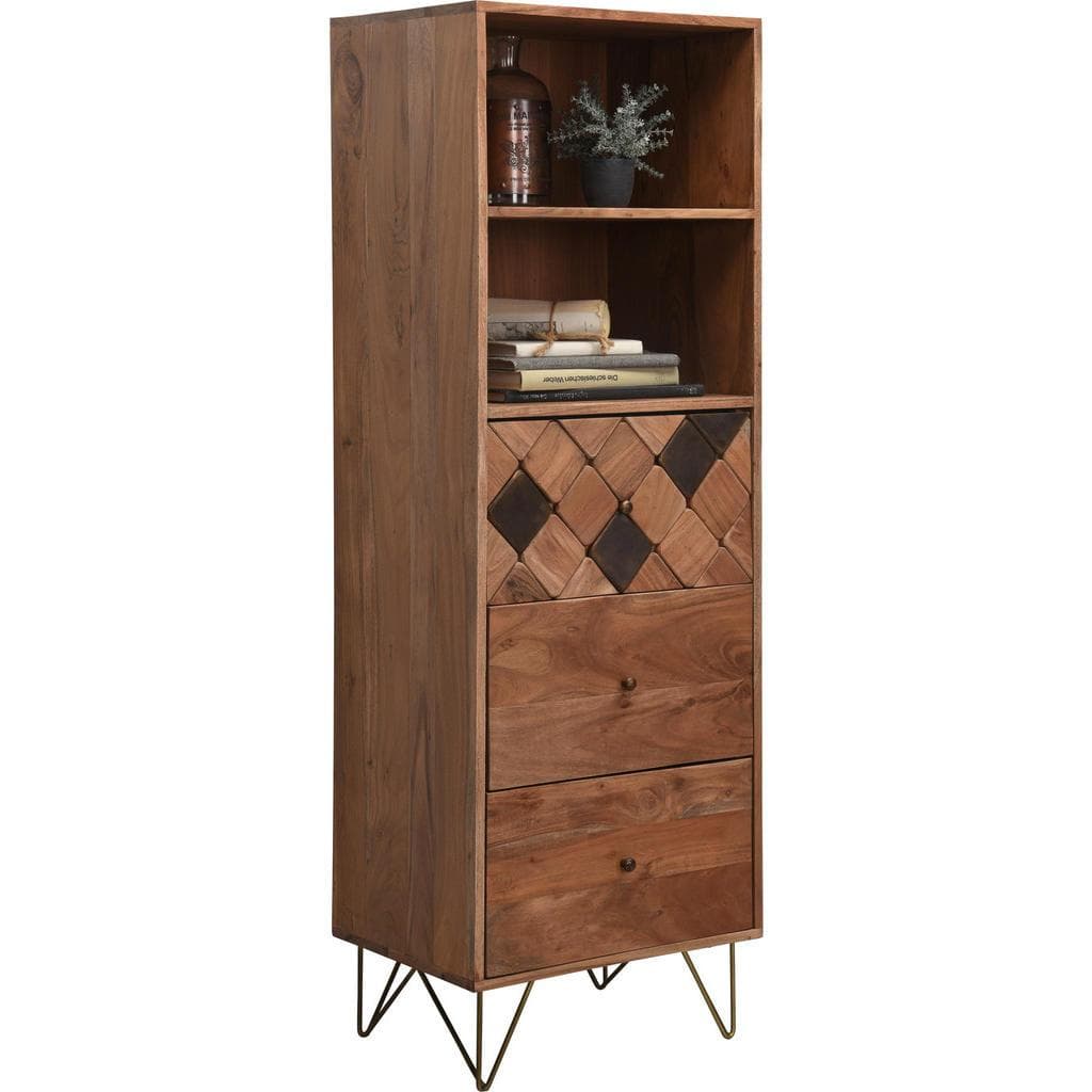 Ambia Home Kommode Akazie massiv mit Hairpin Legs & 3 Schubladen