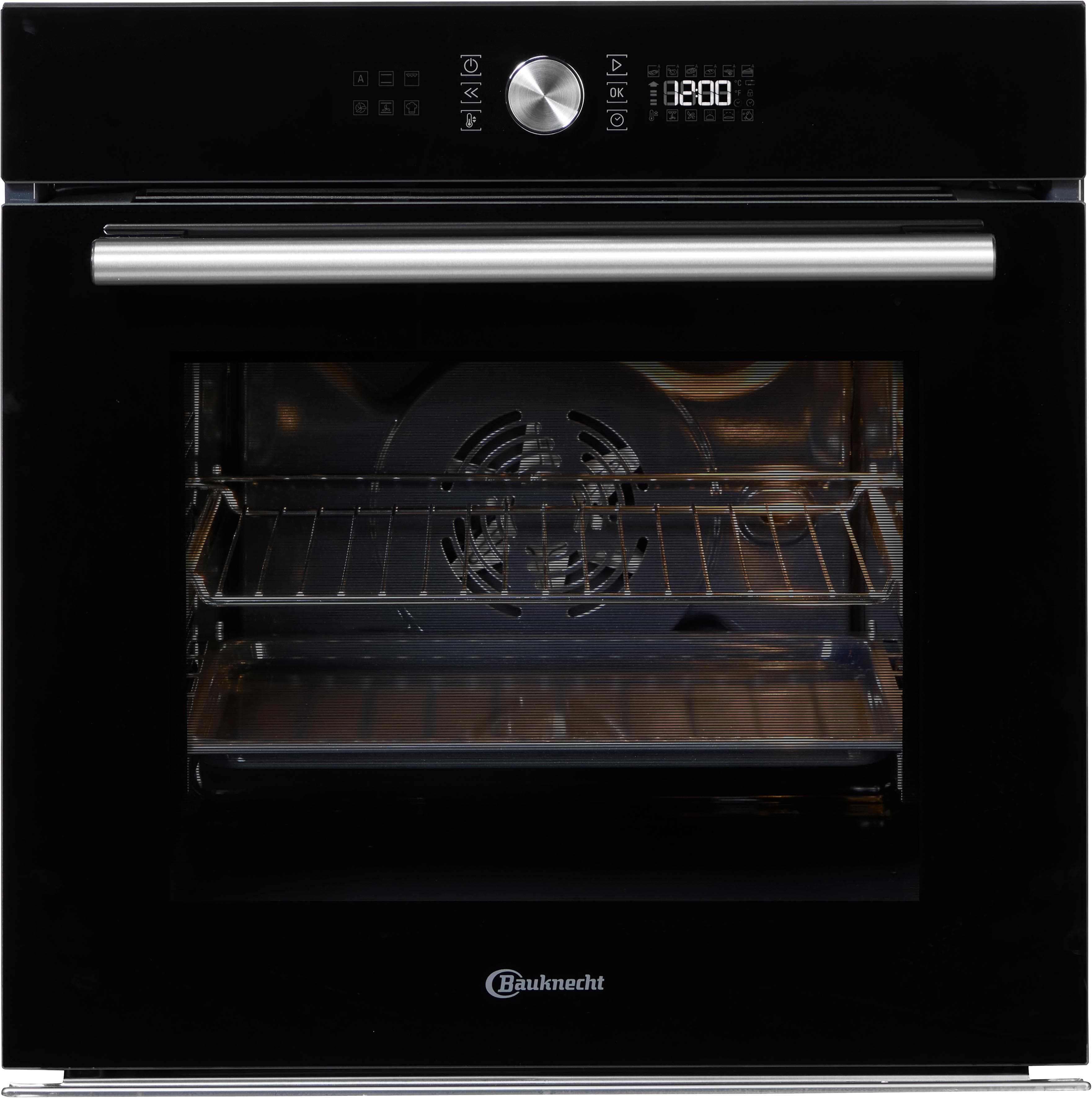 BAUKNECHT Einbaubackofen BIR4 DH8FS2 ES Schwarz mit Hydrolyse & PowerHeißluft