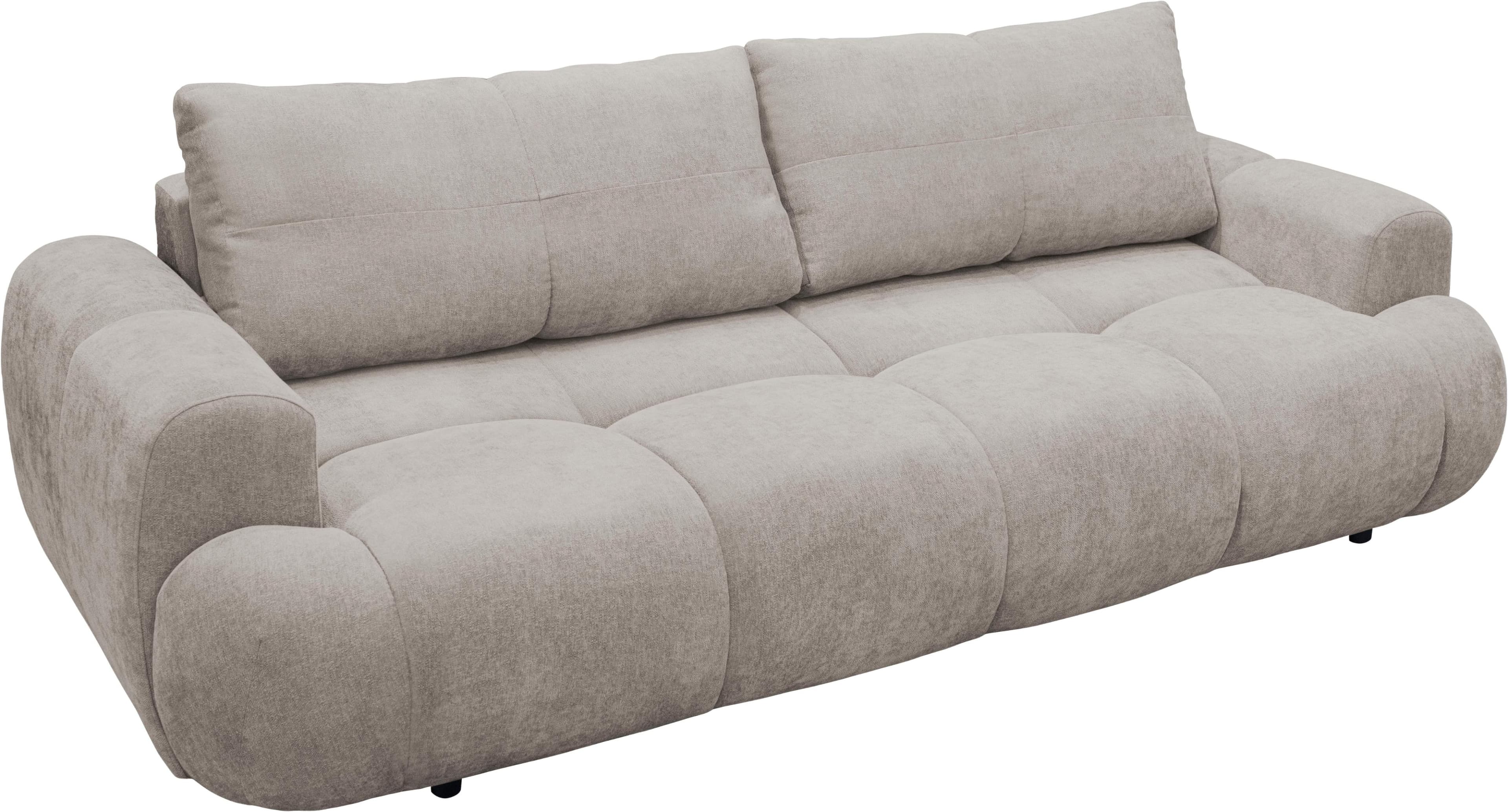 EXXPO 3-Sitzer Sofa Alessano Beige Webvelours mit Bettfunktion