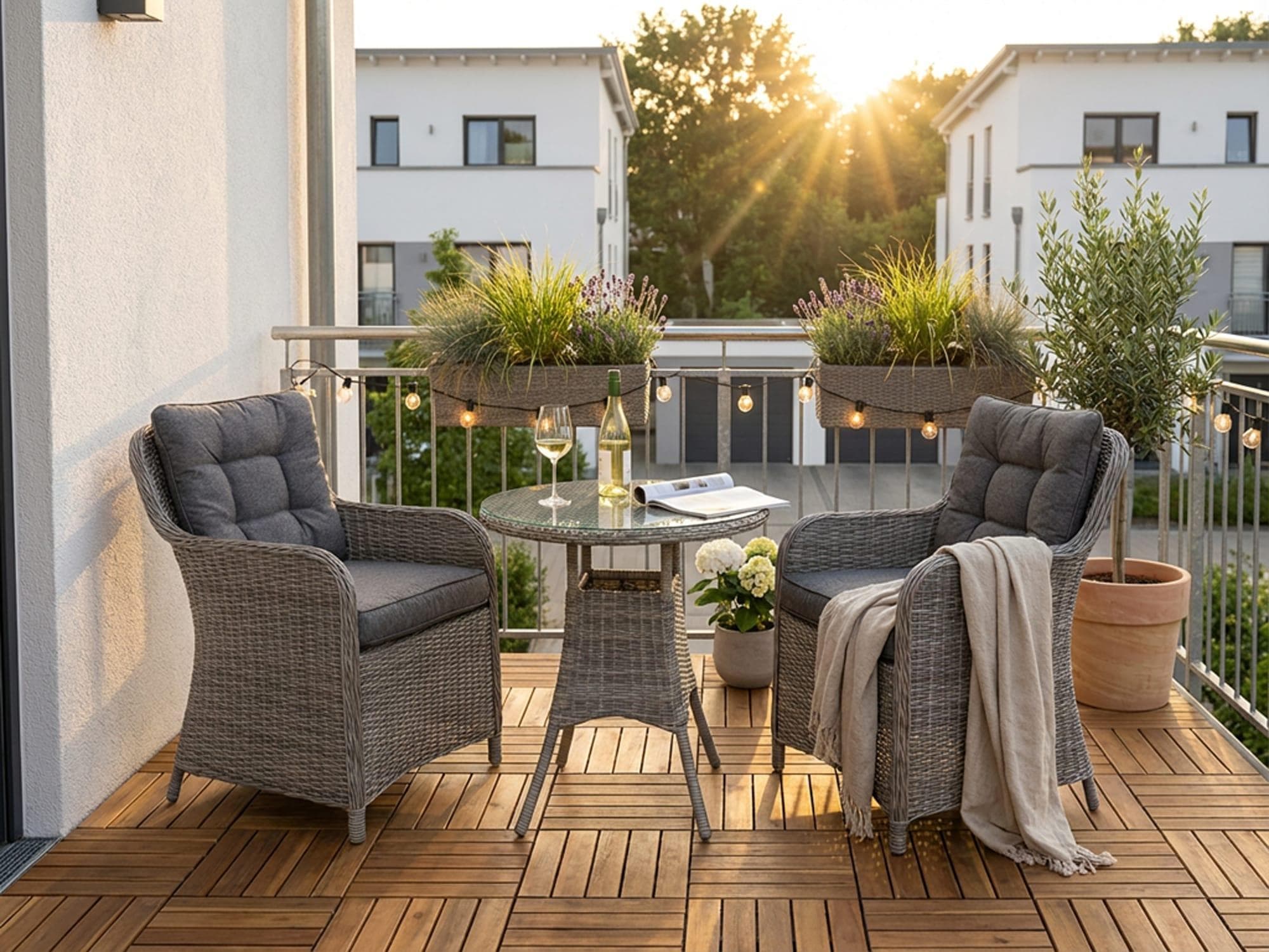 KONIFERA Garten-Essgruppe Menorca 3-tlg. Grau Aluminium Polyrattan