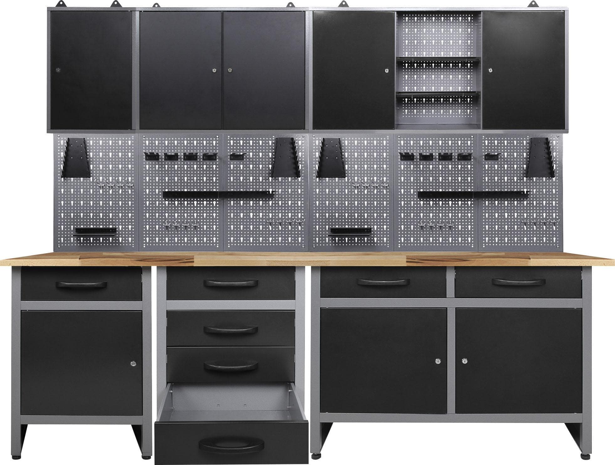 ONDIS24 Werkstatt-Set Bastler Anthrazit/Schwarz Metall