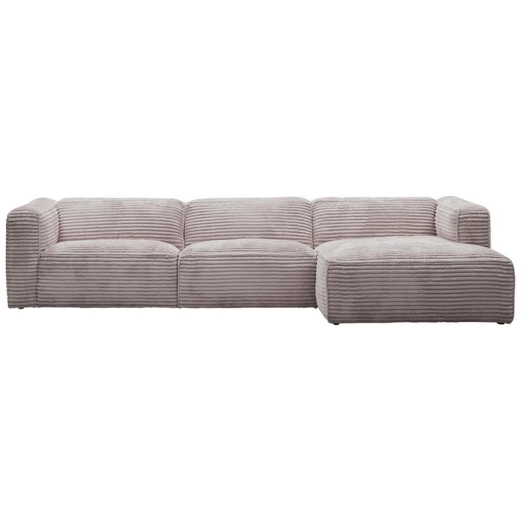 Stylife Ecksofa Febe Taupe 3-Sitzer mit Ottomane