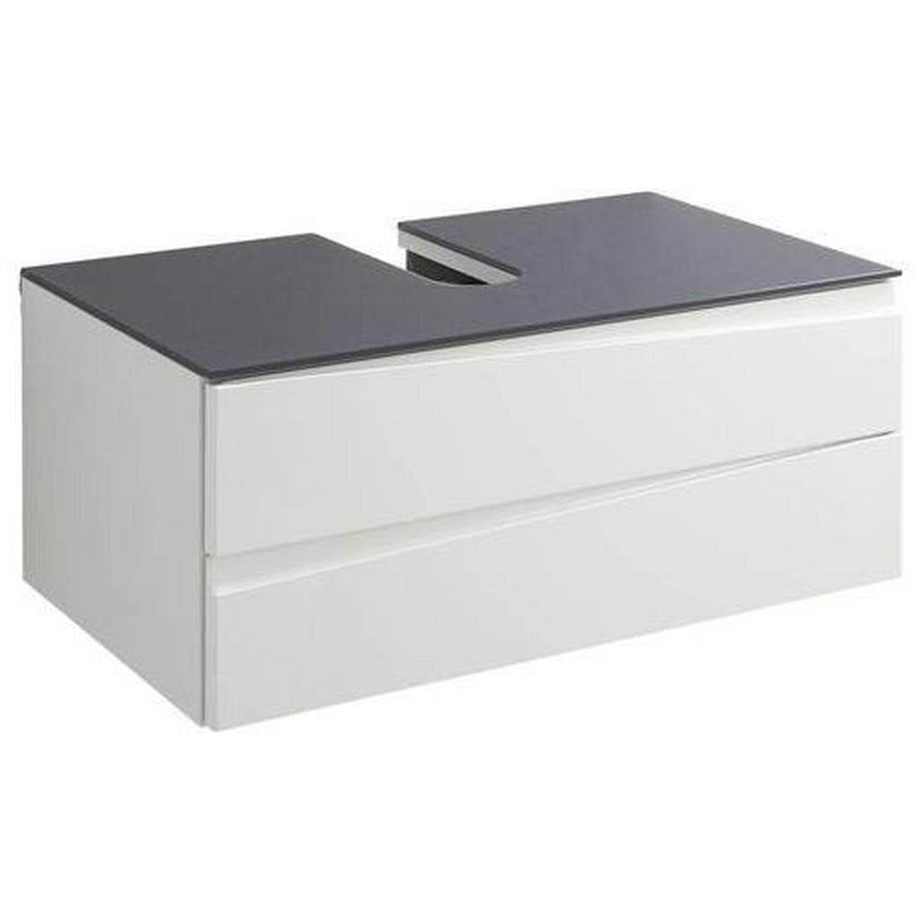 BYLIVING Waschbeckenschrank Shape Weiß Hochglanz 80cm