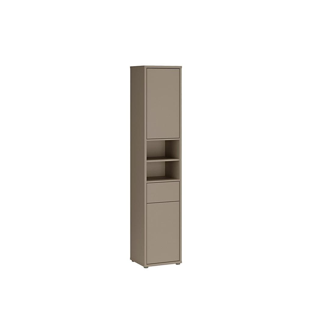 Xora Hochschrank Taupe Holzwerkstoff 2 Fächer 1 Schublade