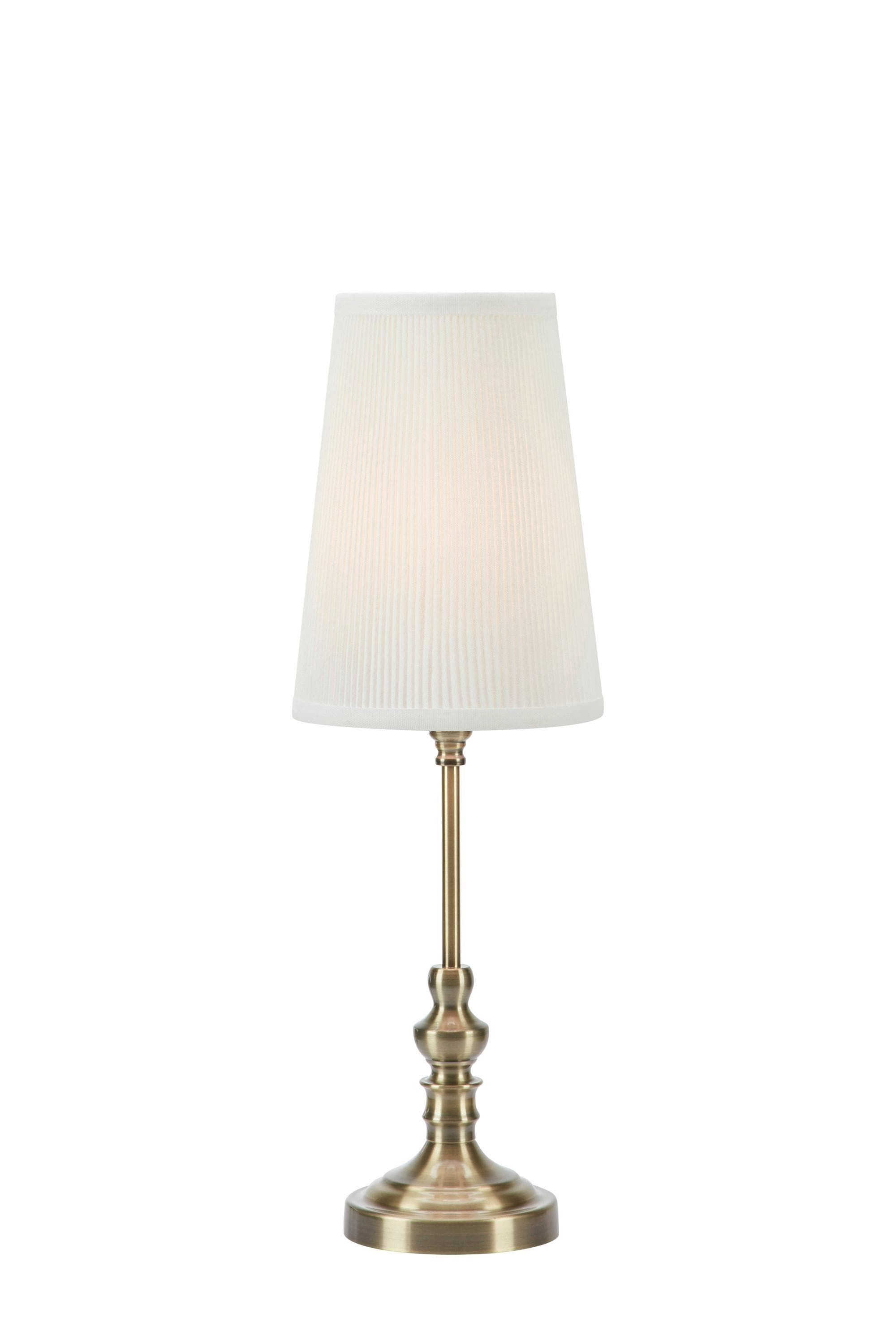Tischlampe Noble Messing/Naturweiß Stoff