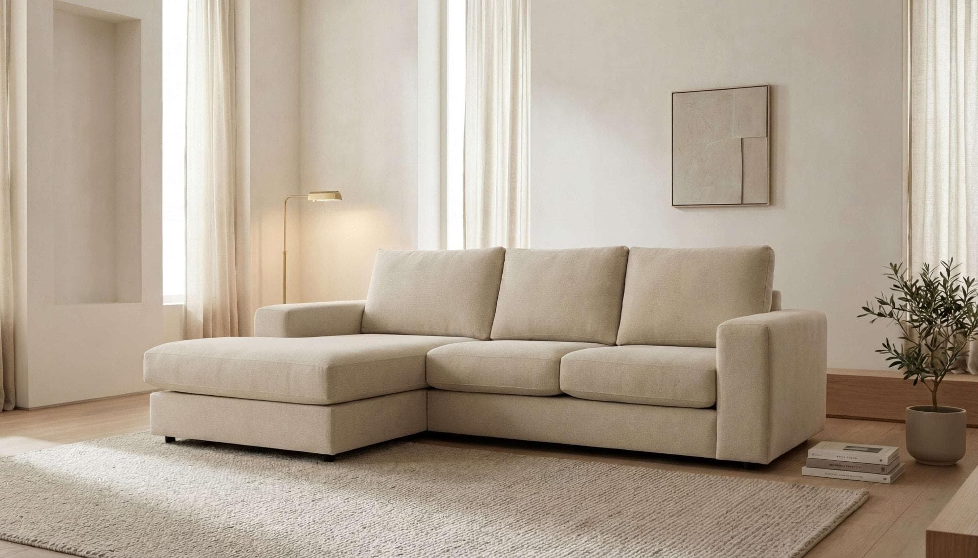 Ecksofa OTTO HOME Nivette Beige Chenille mit Recamiere
