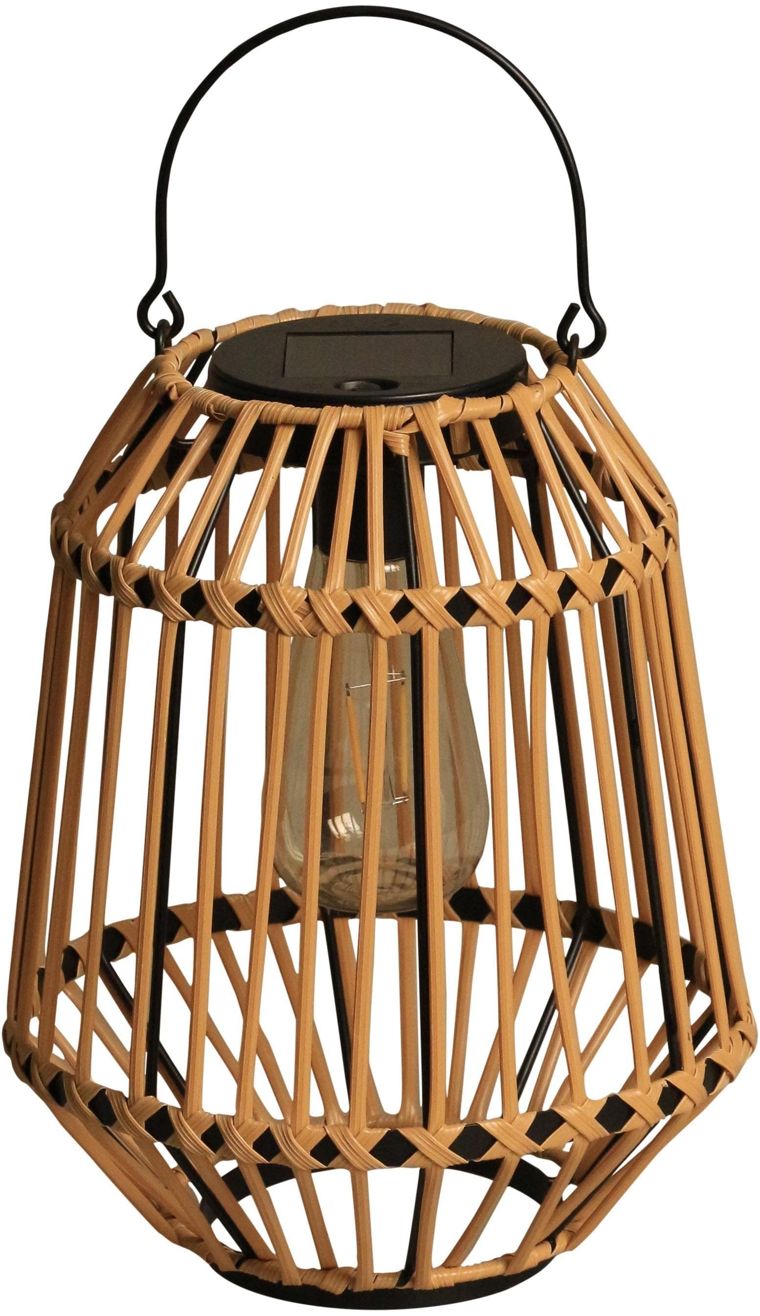 Luxform Solar-Tischlampe Ibiza Braun LED Rattan-Look Außenleuchte