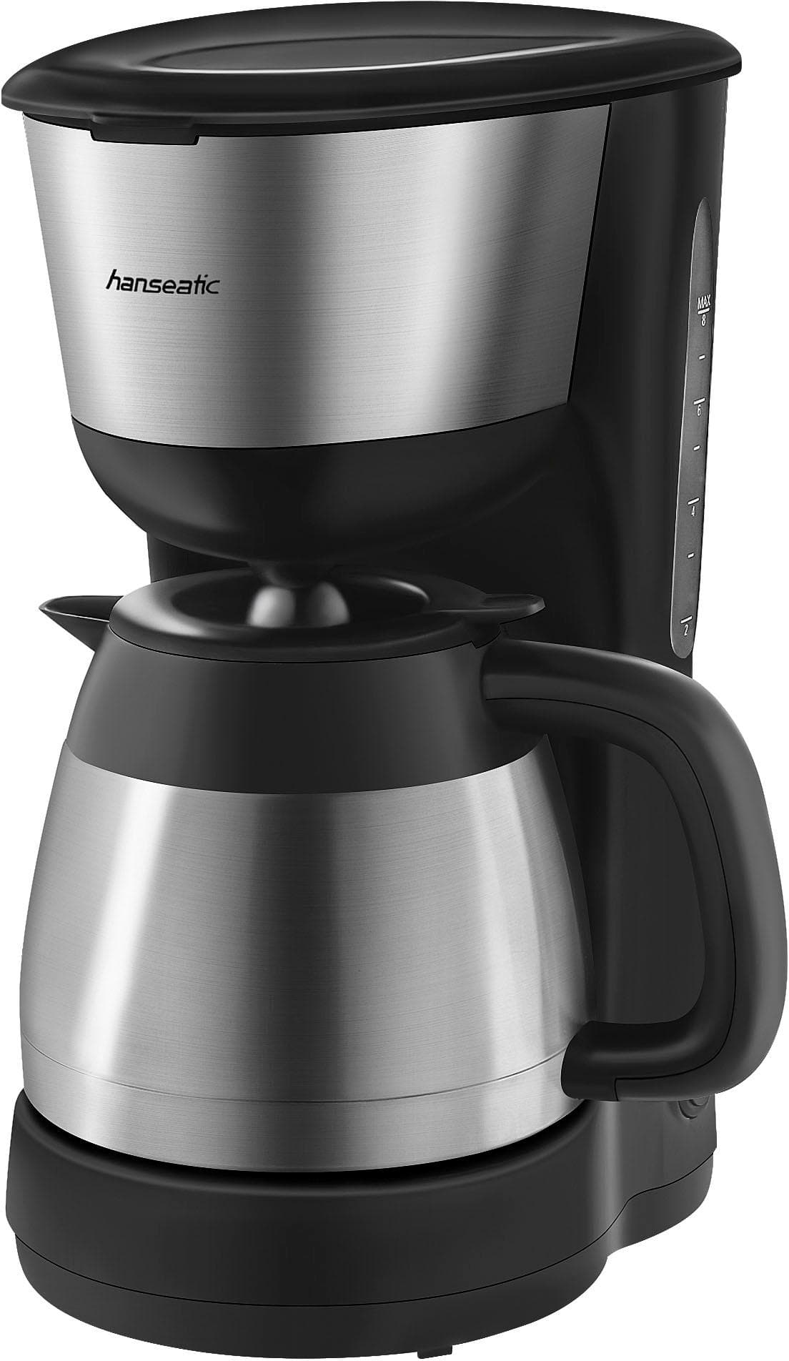 HANSEATIC Filterkaffeemaschine HCM9001TJSD Schwarz mit Edelstahl-Thermokanne