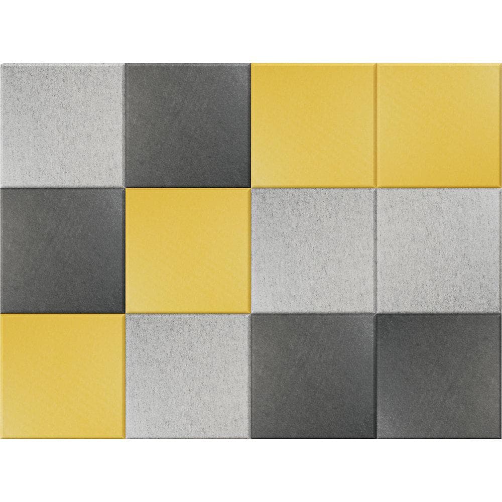 eurokraft Akustik-Wandfliese PET-Filz 300x300mm Gelb Grau
