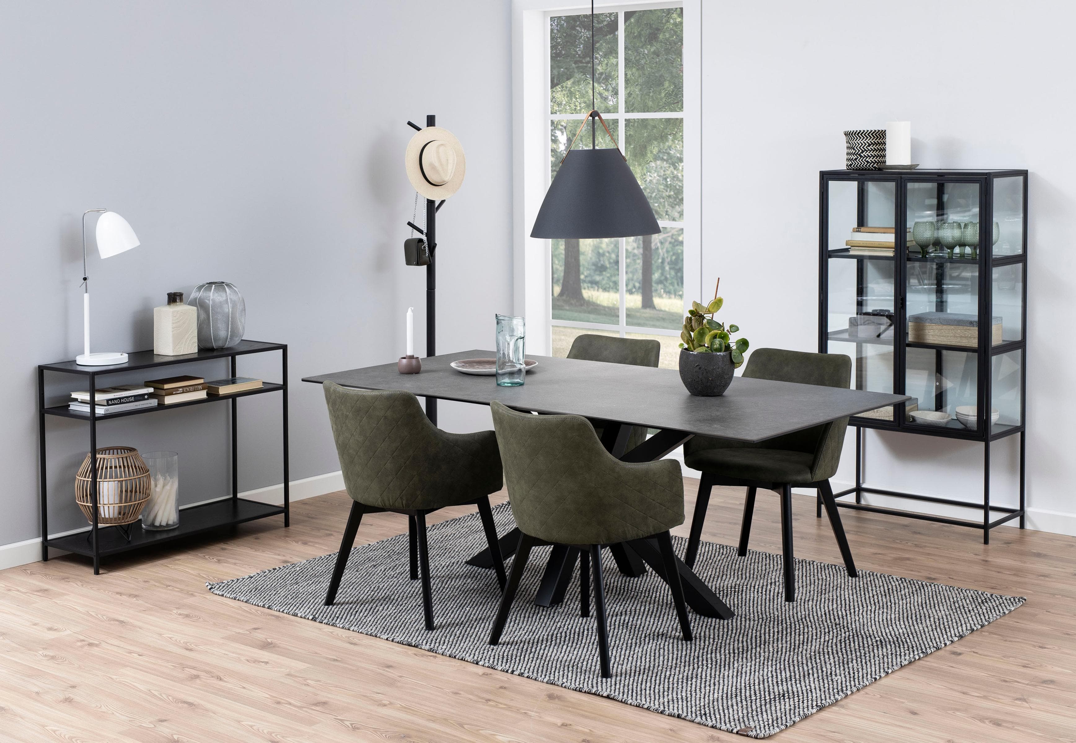 ACTONA GROUP Esstisch Heaven Schwarz Glas X-Gestell