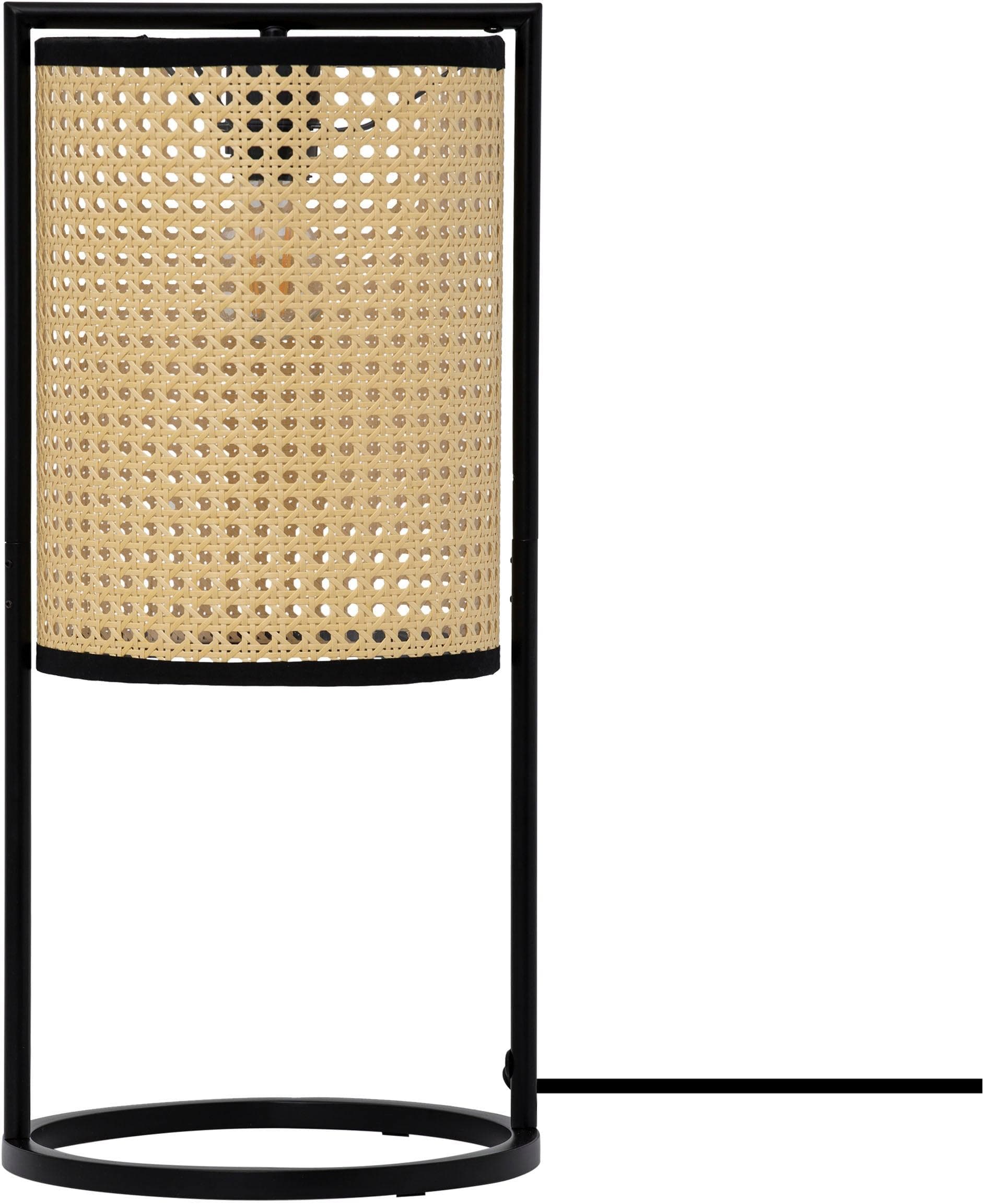 NOVA LUCE Stehlampe ERTO Aluminium Rattan Schwarz Natur