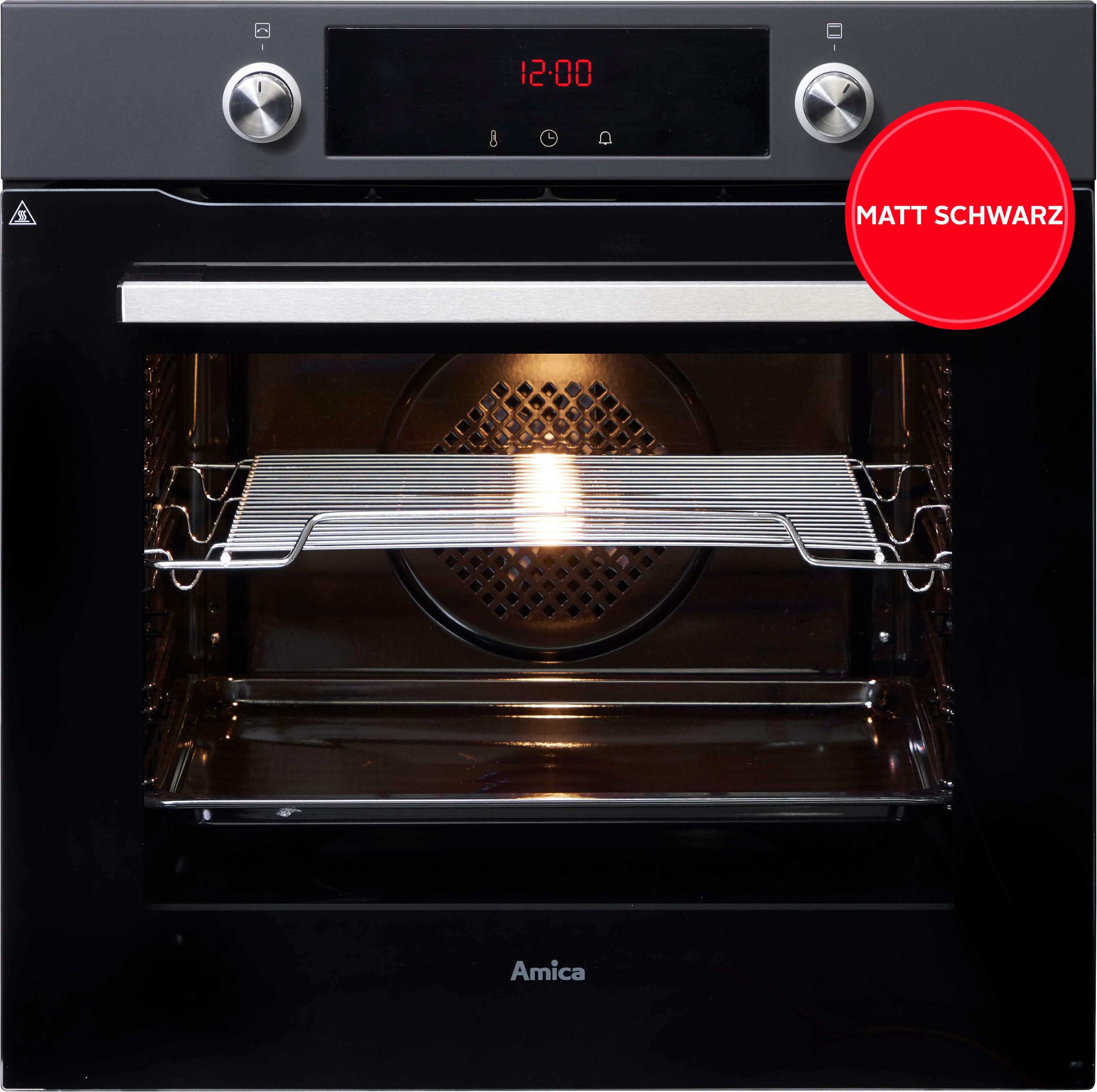 AMICA Pyrolyse Backofen EBPX 945 600 SM Schwarz mit Pyrolyse-Selbstreinigung