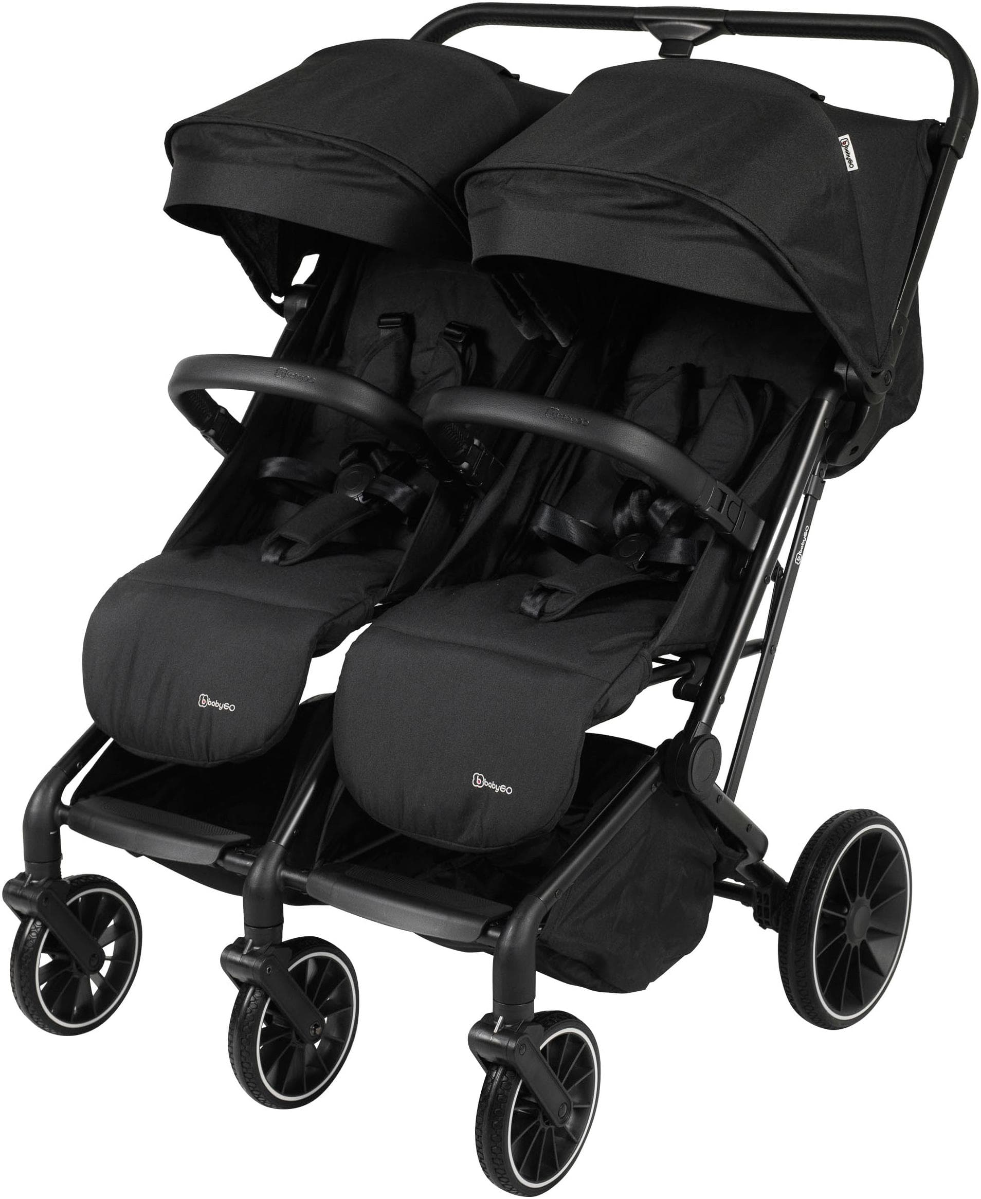 BABYGO Zwillingsbuggy GOTwice Schwarz mit Liegefunktion