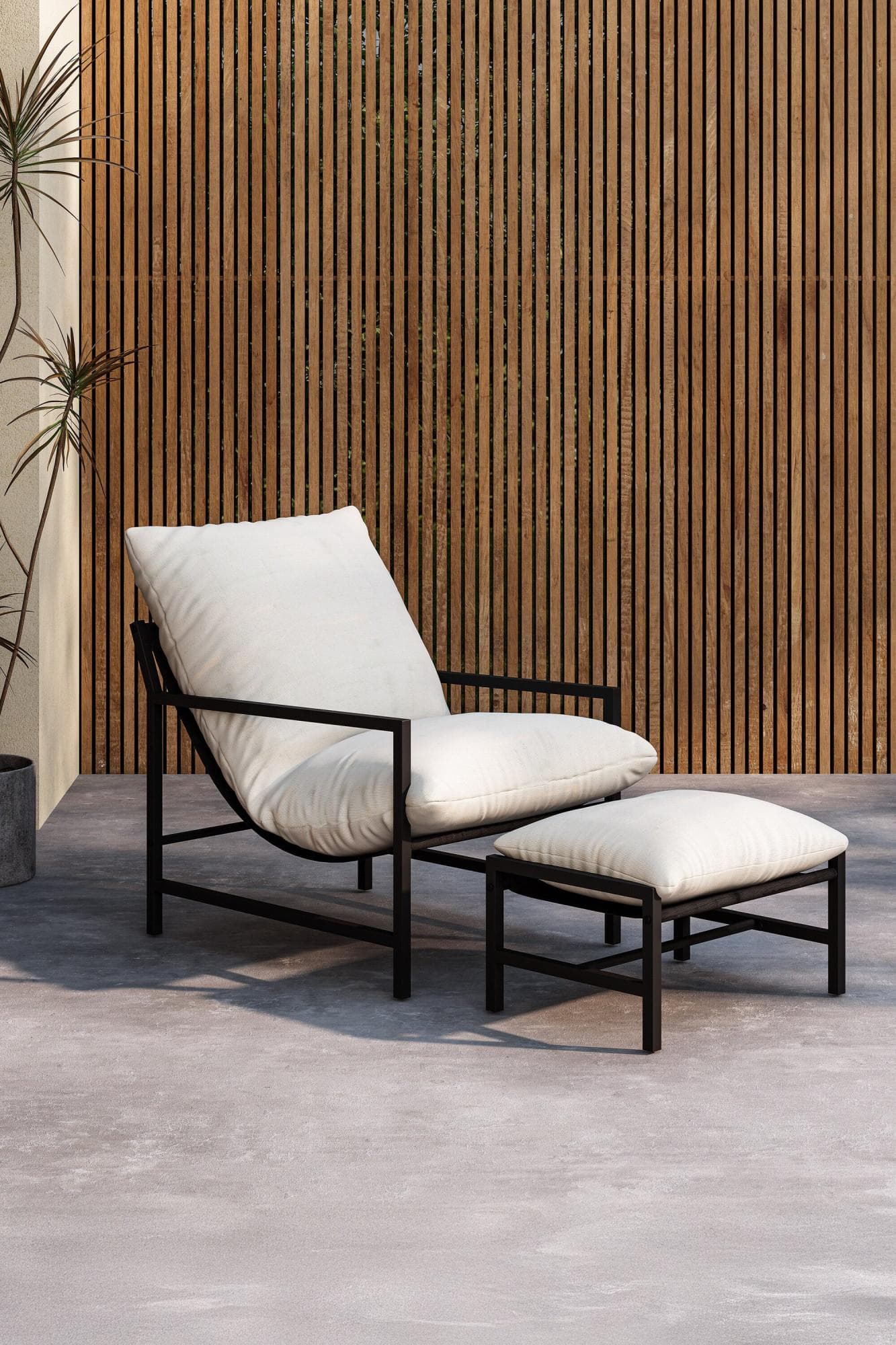 VENTURE HOME Gartenlounge-Sessel Corso Schwarz Beige Outdoor