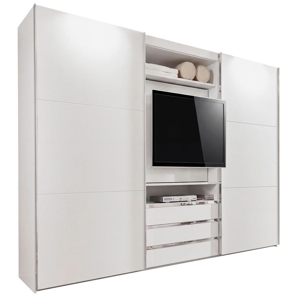 Wimex Magic Schwebetürenschrank Weiß mit TV-Element