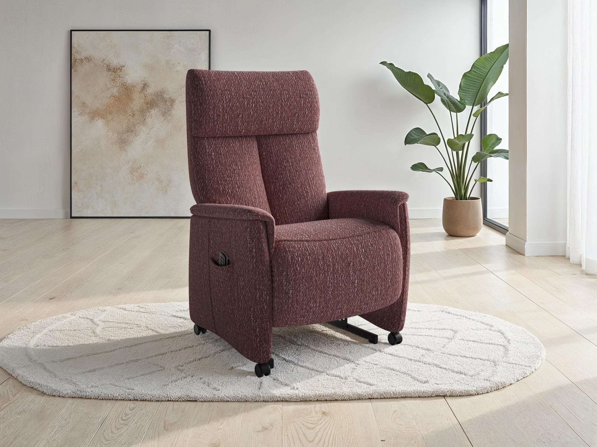 SIT & MORE TV-Sessel Cremona Comfort Plus Aubergine Elektrisch Verstellbar