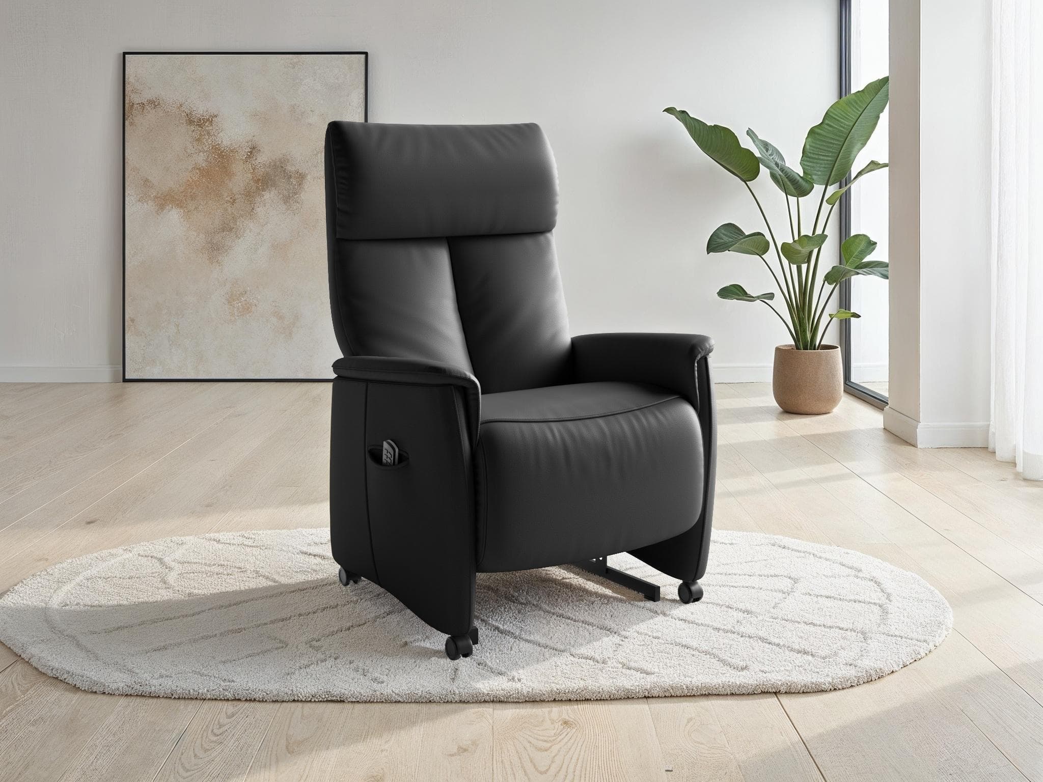 SIT & MORE TV-Sessel Cremona Comfort Plus Schwarz Elektrisch Verstellbar