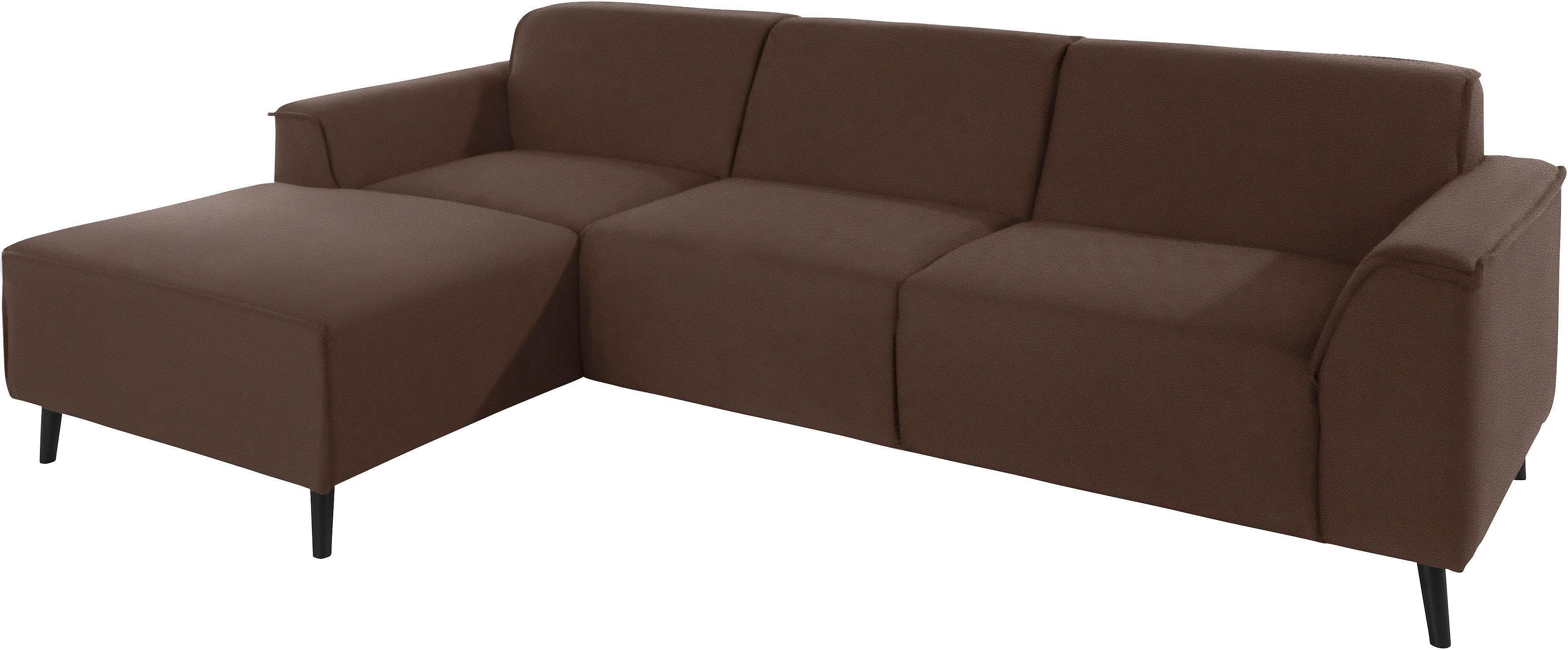 DOMO COLLECTION Ecksofa Amora L-Form Dunkelbraun mit Recamiere