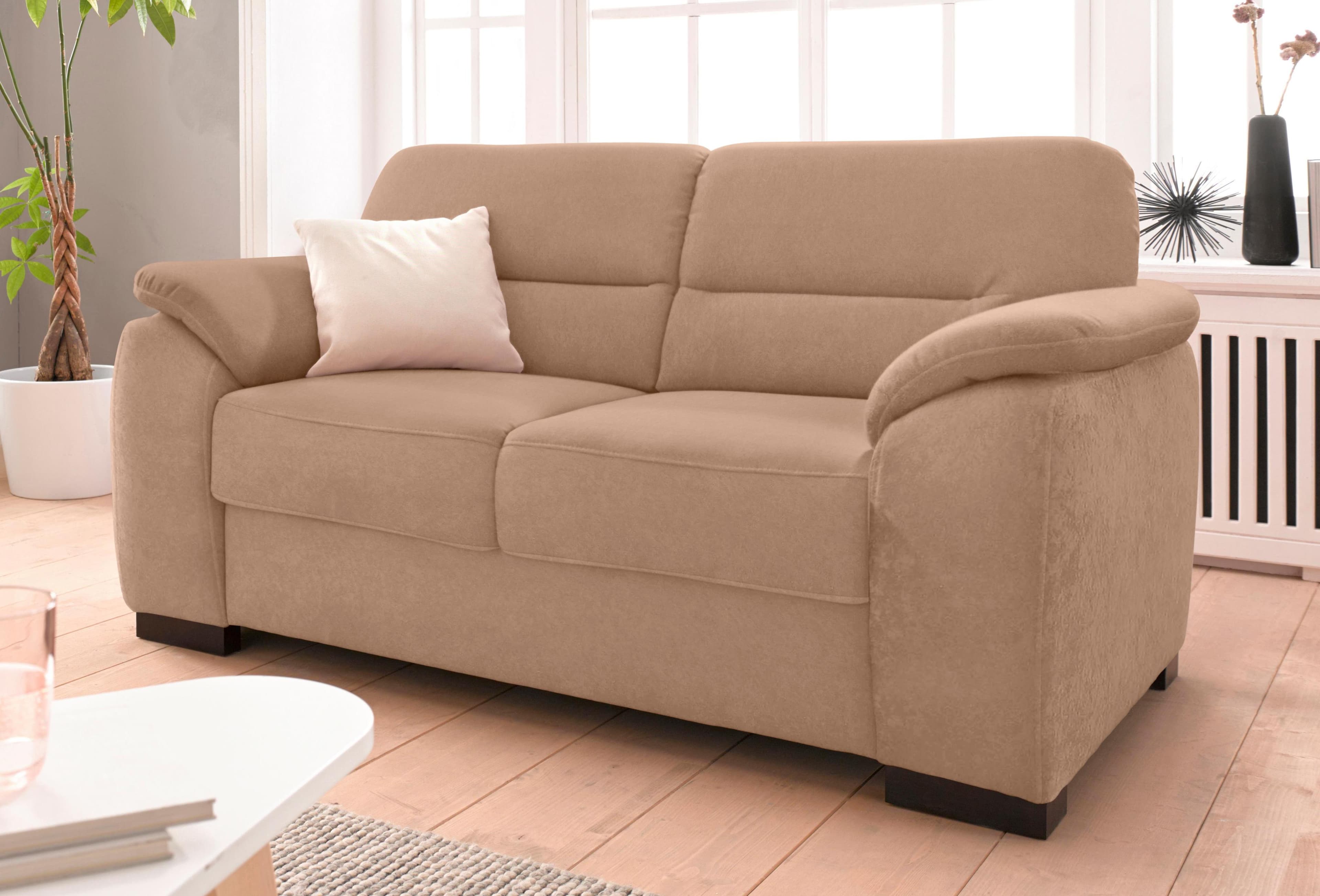 Sit & More Montego 2-Sitzer Sofa Schoko Braun Luxus-Microfaser