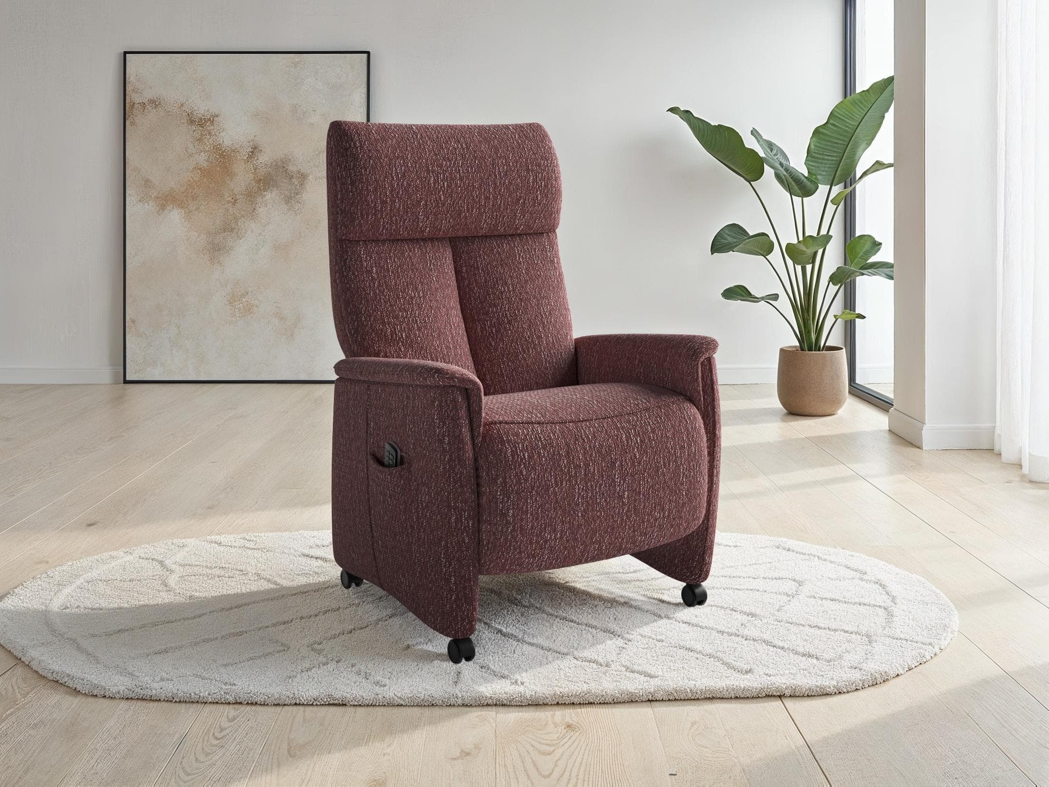 SIT & MORE TV-Sessel Cremona Comfort Plus Aubergine Elektrisch Verstellbar
