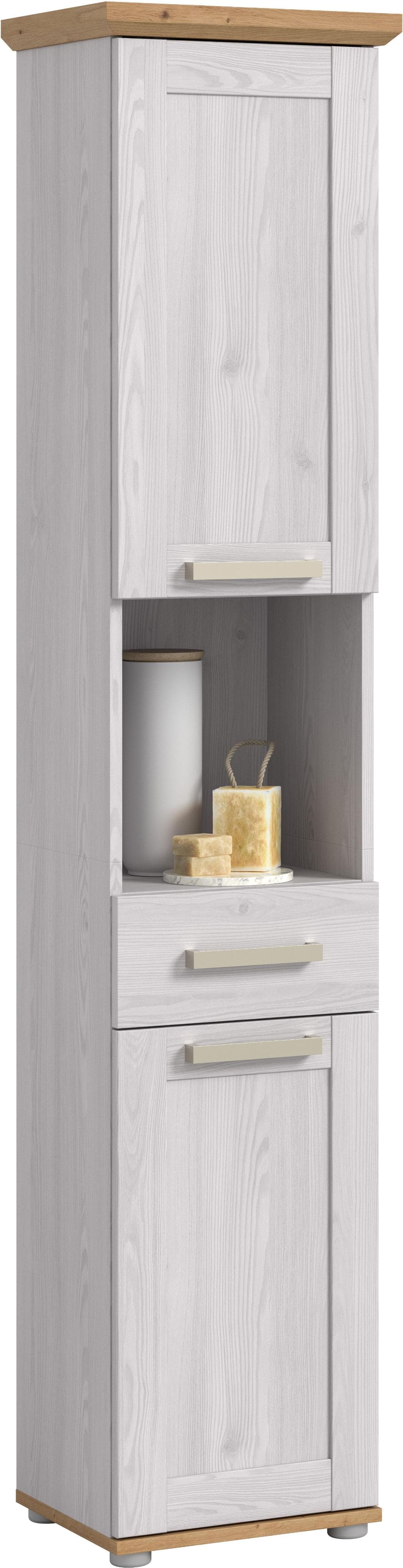 WELLTIME Hochschrank COSENZA Silber Weiß
