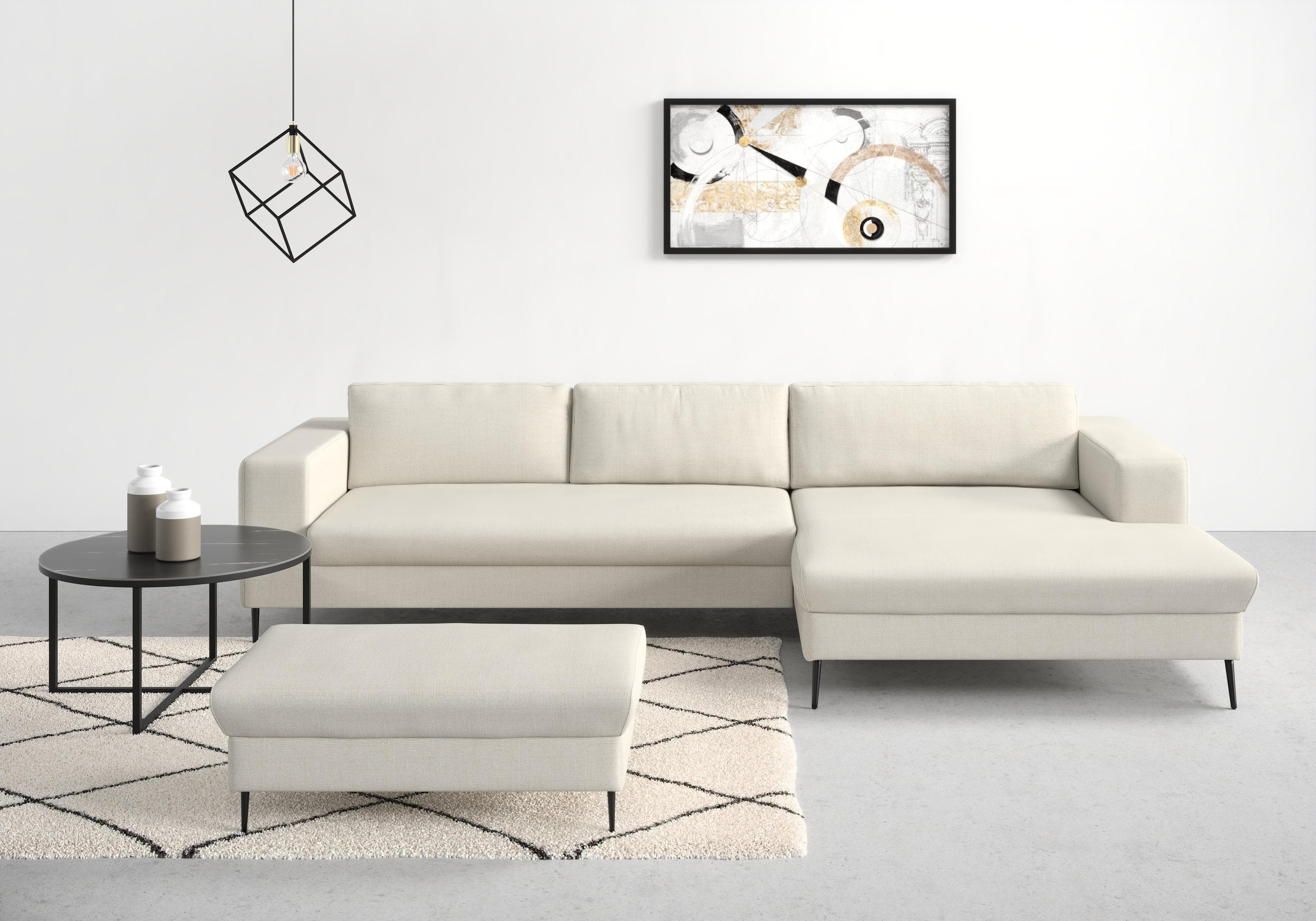 DOMO COLLECTION Ecksofa Modica L-Form Beige mit Recamiere