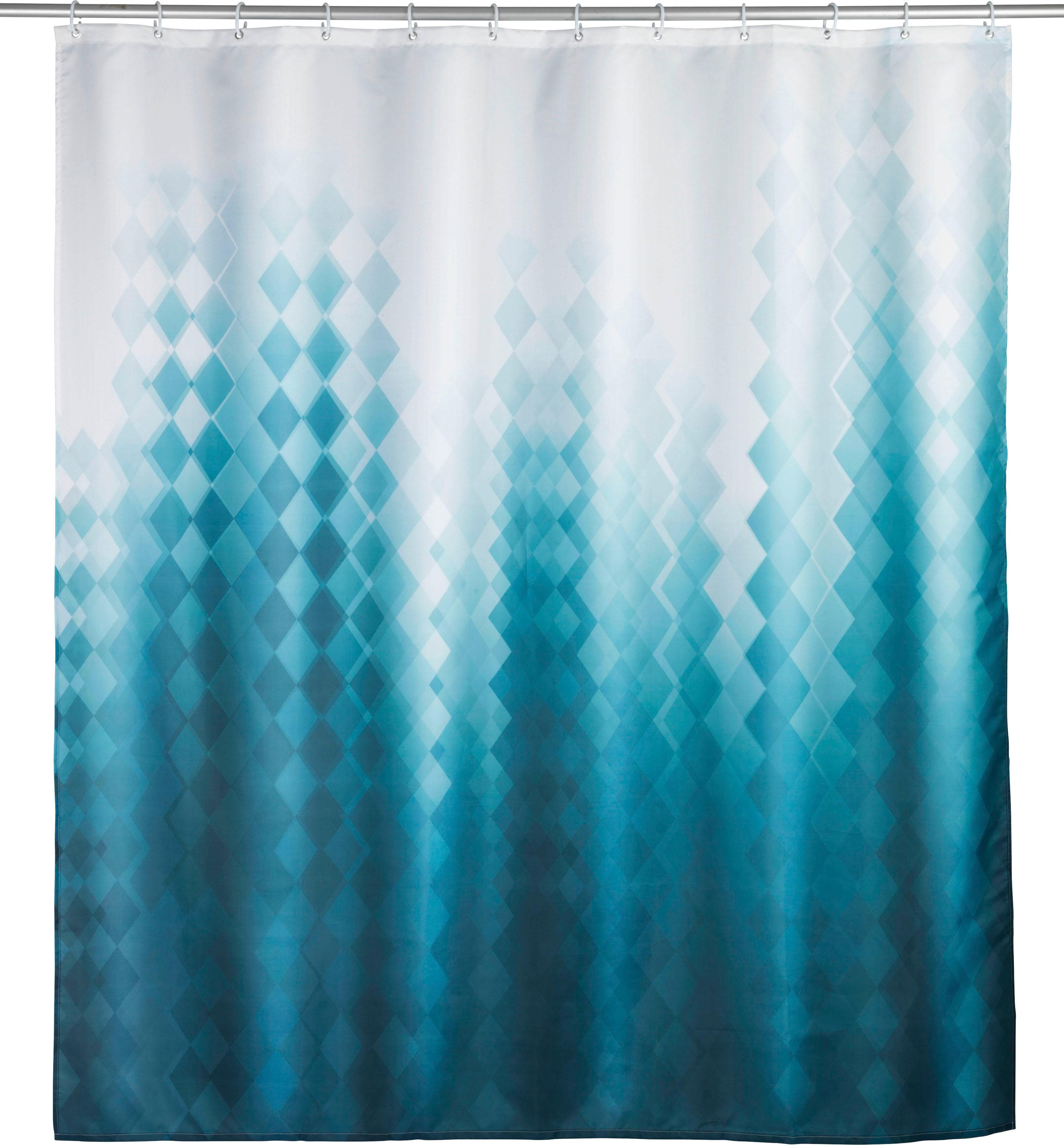 WENKO Duschvorhang Alara Batik-Optik Blau/Türkis Polyester